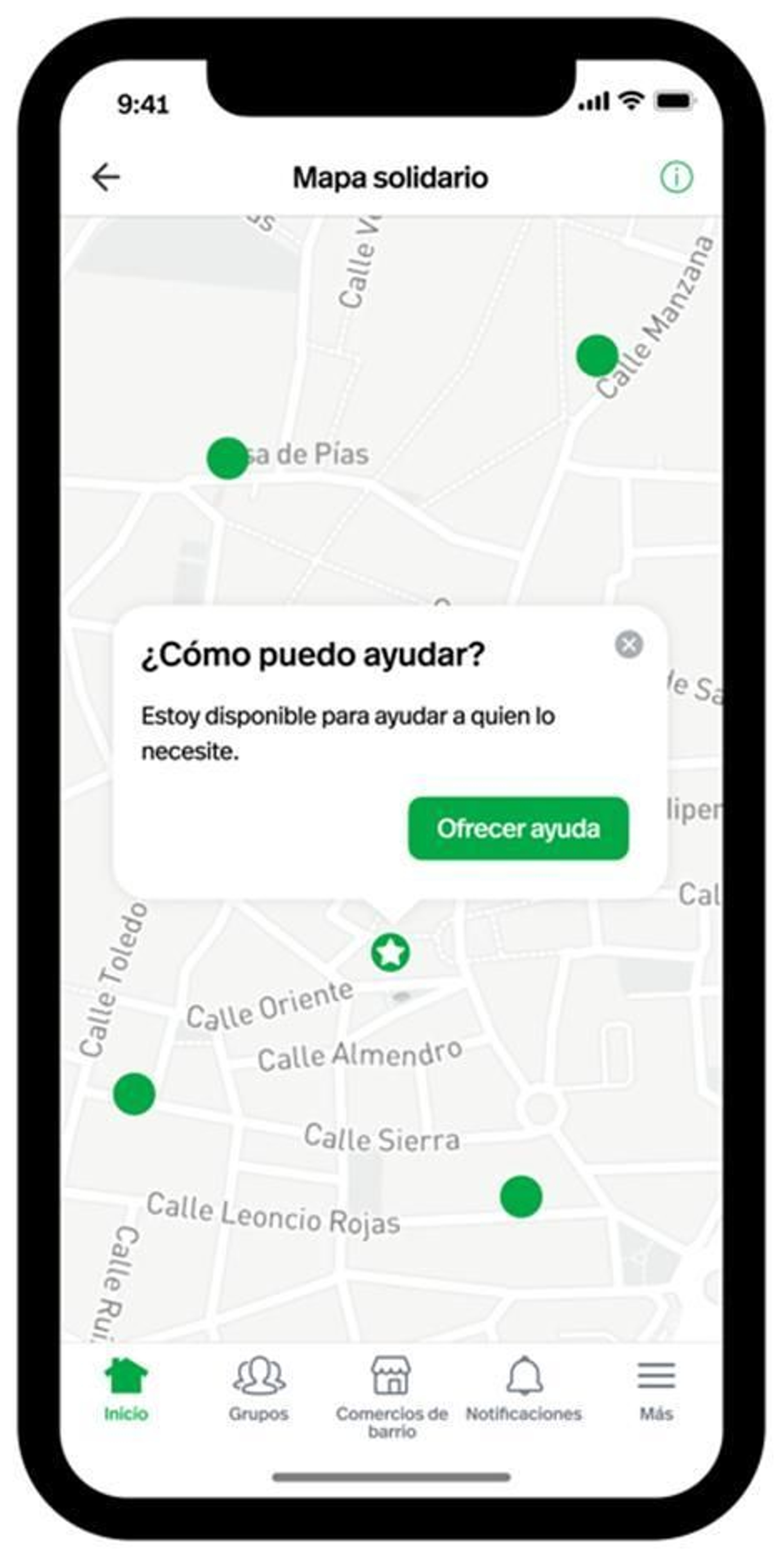 Así se ve la plataforma Nextdoor en un móvil-