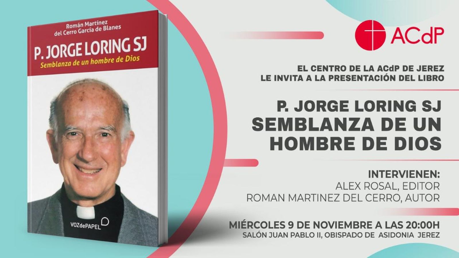 Presentación del libro del padre Jorge Loring este miércoles.
