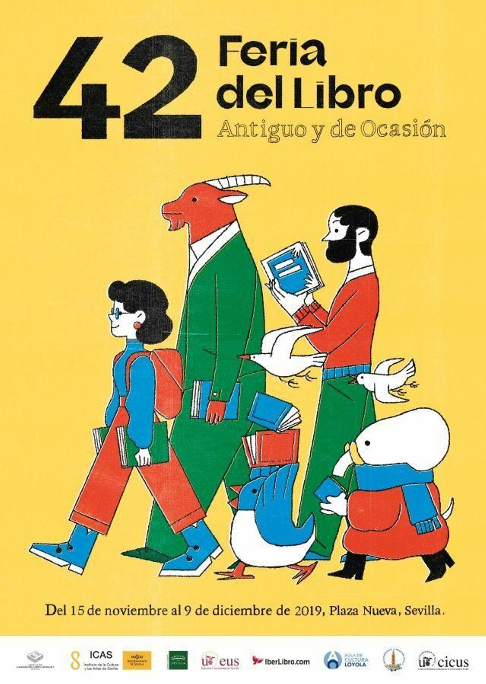 Cartel de la 42 edición de la Feria del Libro Antiguo y de Ocasión.