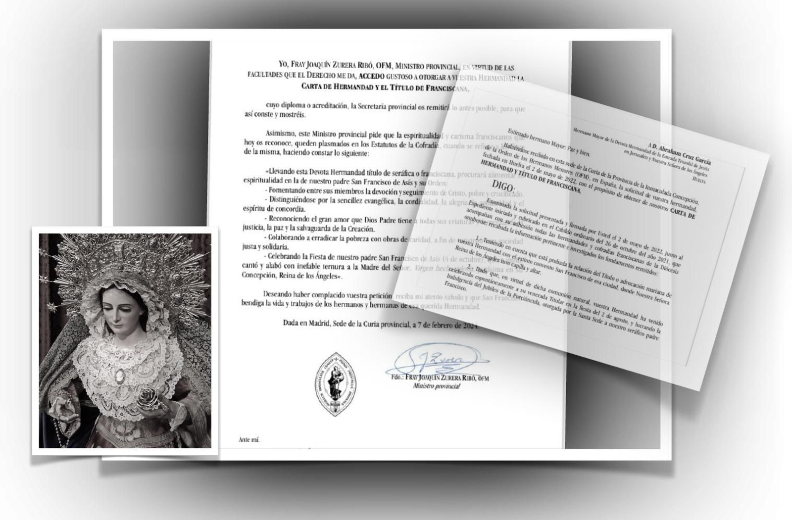 Foto franciscana del anuncio.