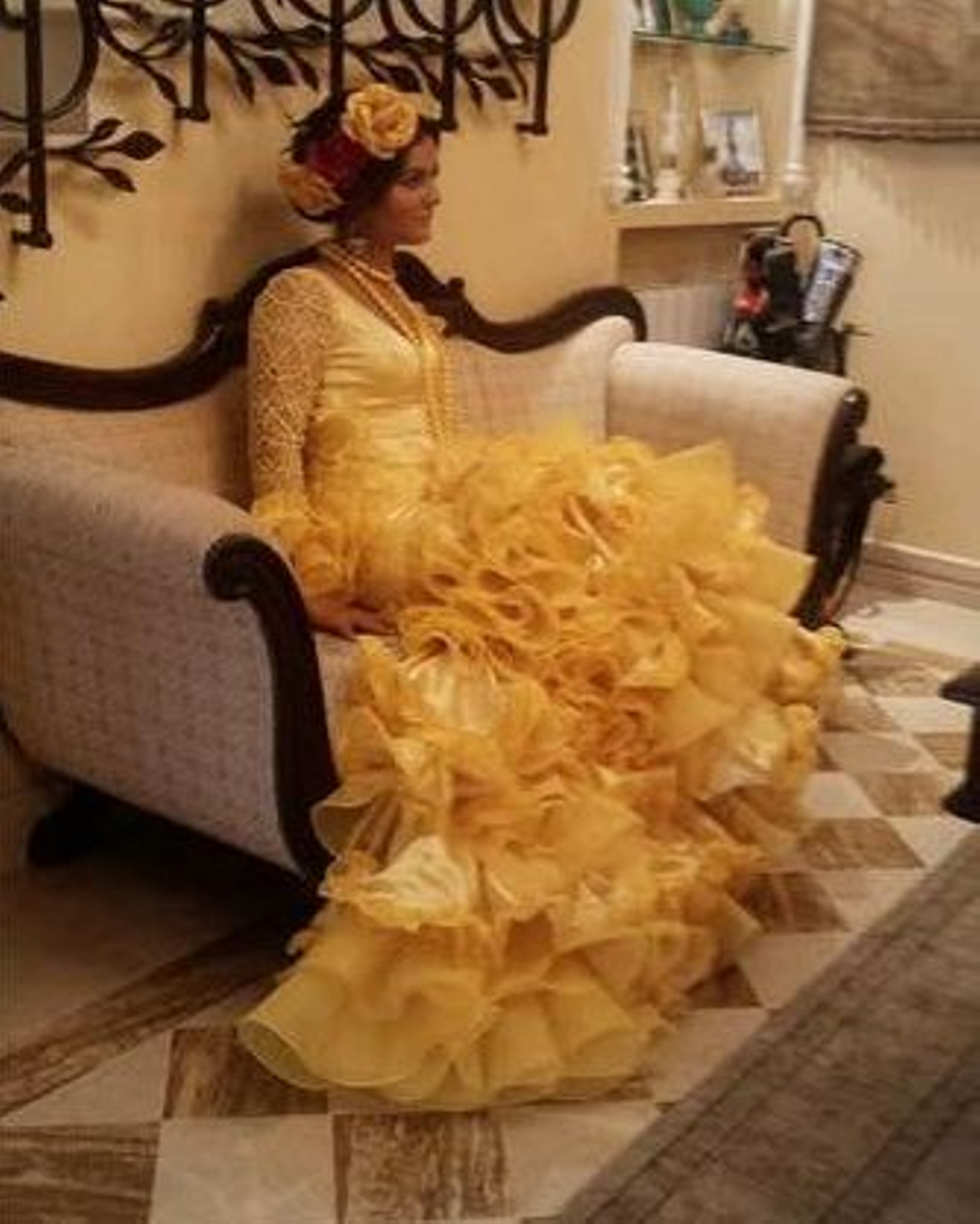 Traje flamenco de la diseñadora. Traje flamenco de la diseñadora.
