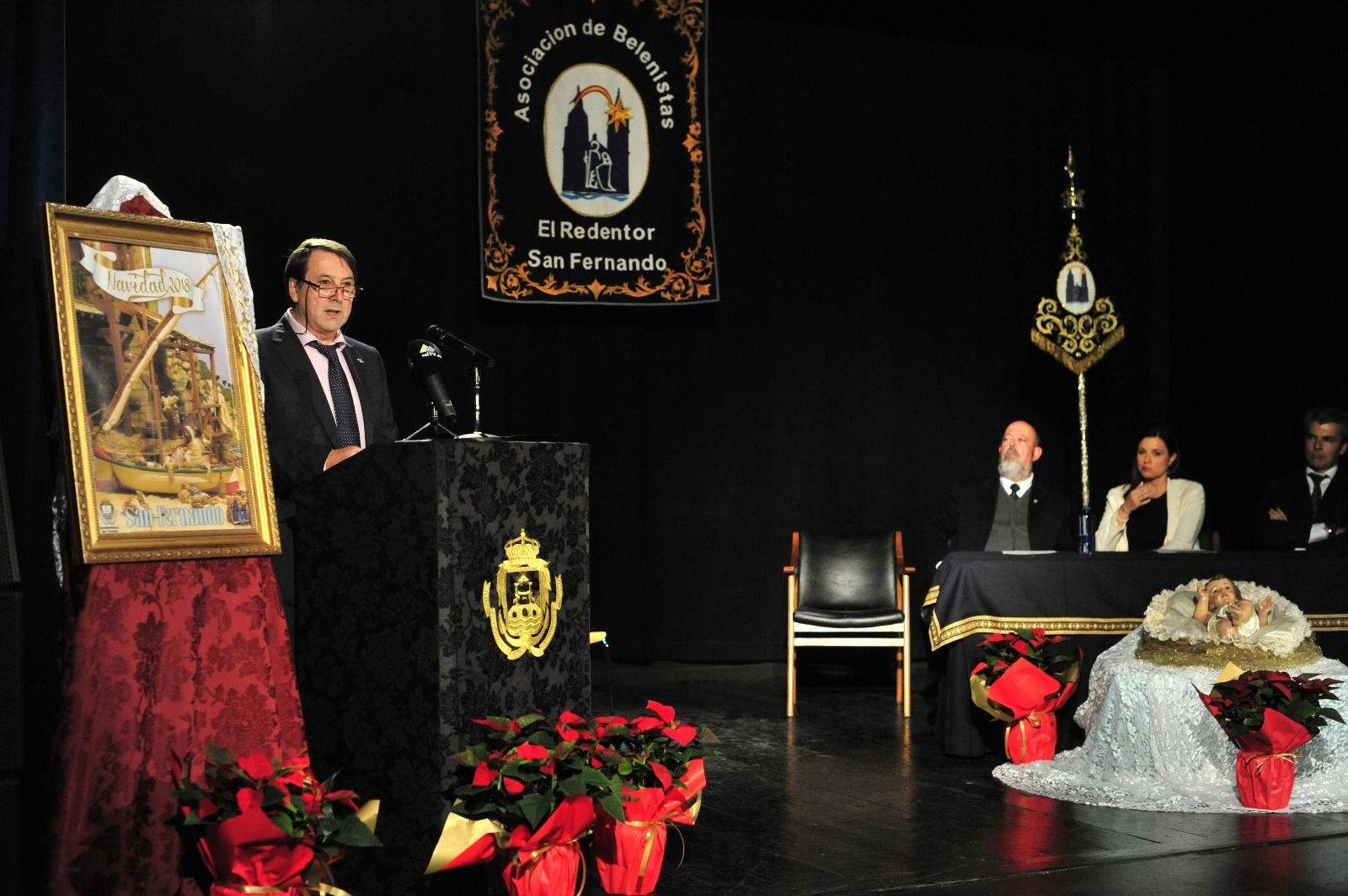 José Manuel Romero Melero durante la presentación del cartel de la Navidad isleña.