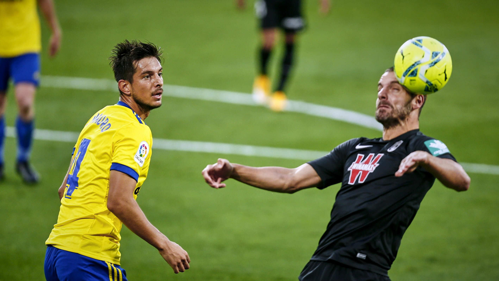 Marcos Mauro y Soldado durante el Cádiz-Granada. Marcos Mauro y Soldado durante el Cádiz-Granada.