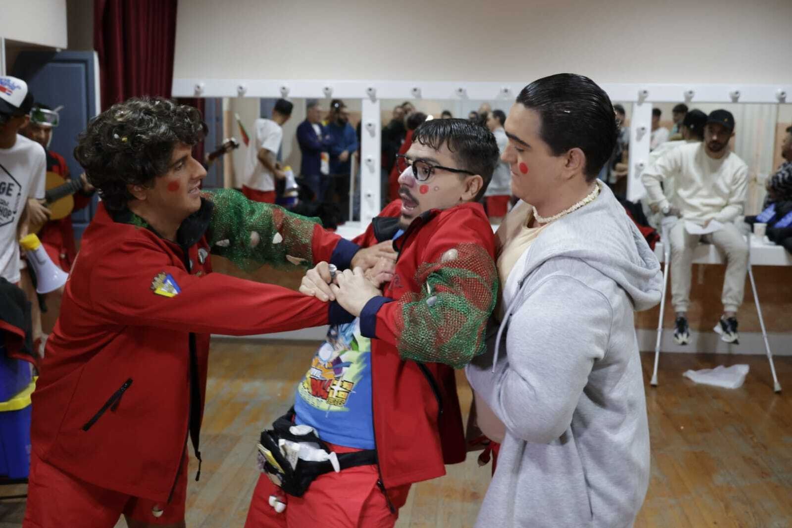 Cuarteto 'Los vigilantes de la Laja' en camerinos