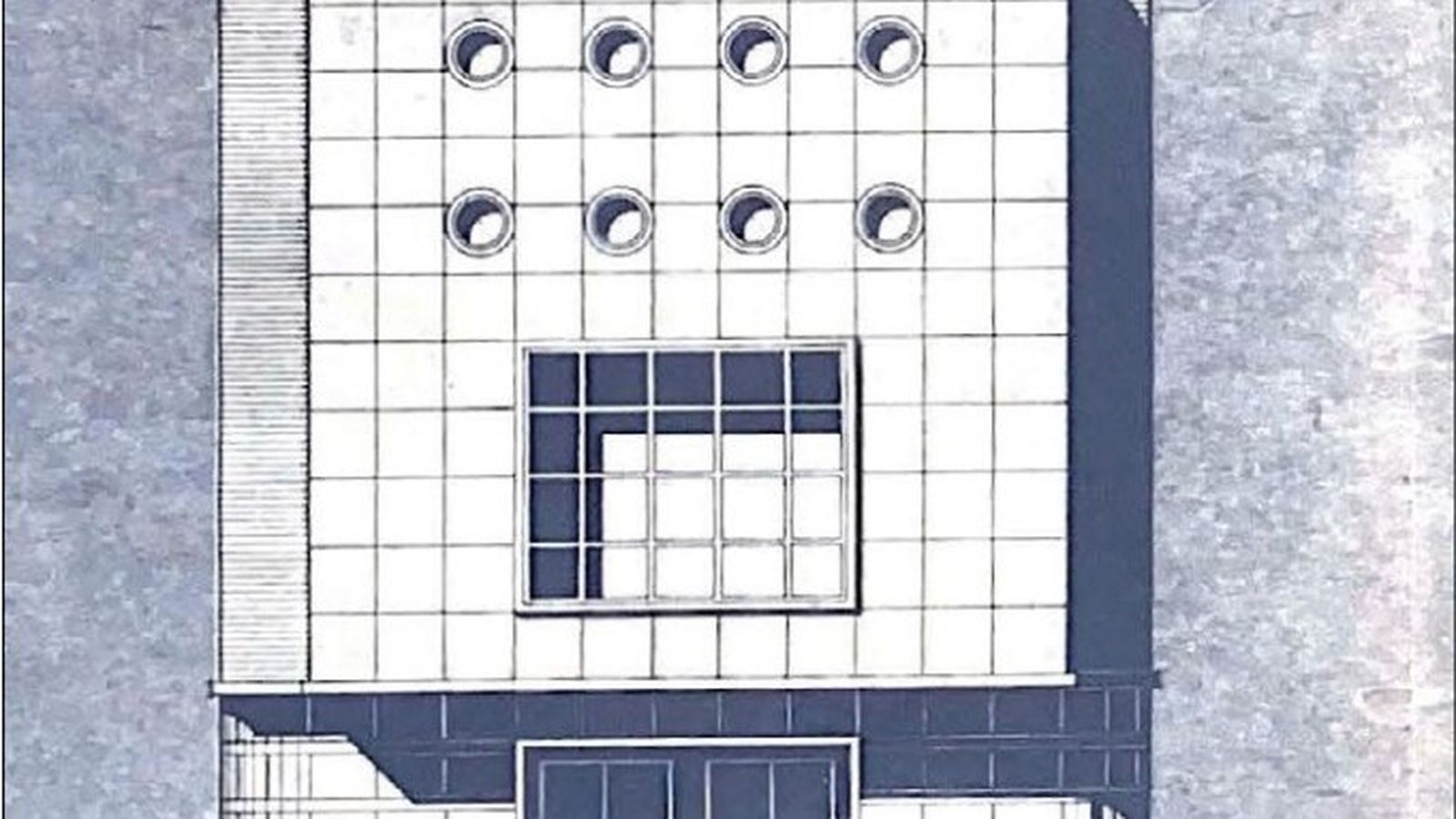 Alzado del cine de la plaza de San Hiscio. Carlos Solís Llorente, 1960.