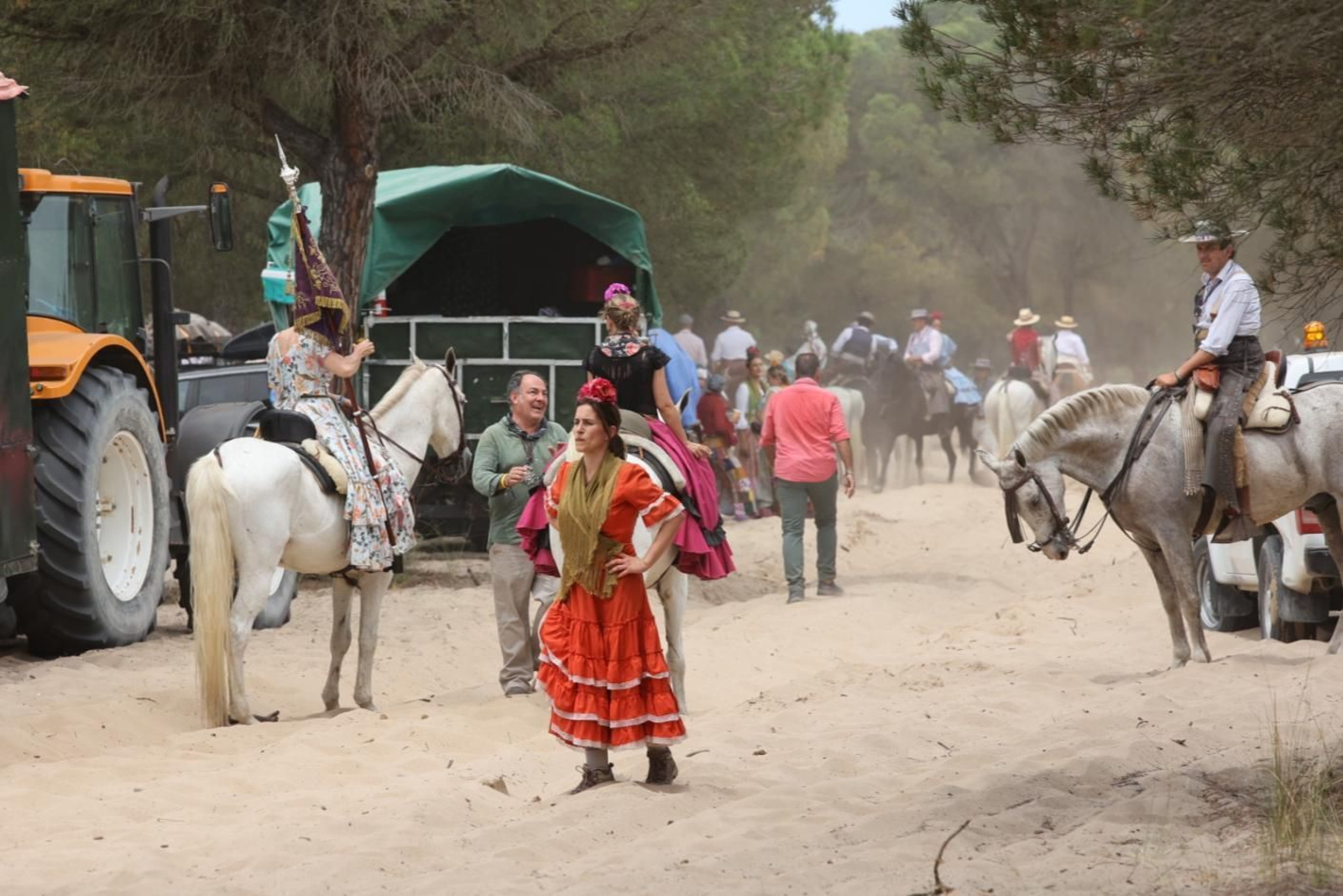 Imágenes de la Hermandad del Rocío de Jerez el jueves por el Coto