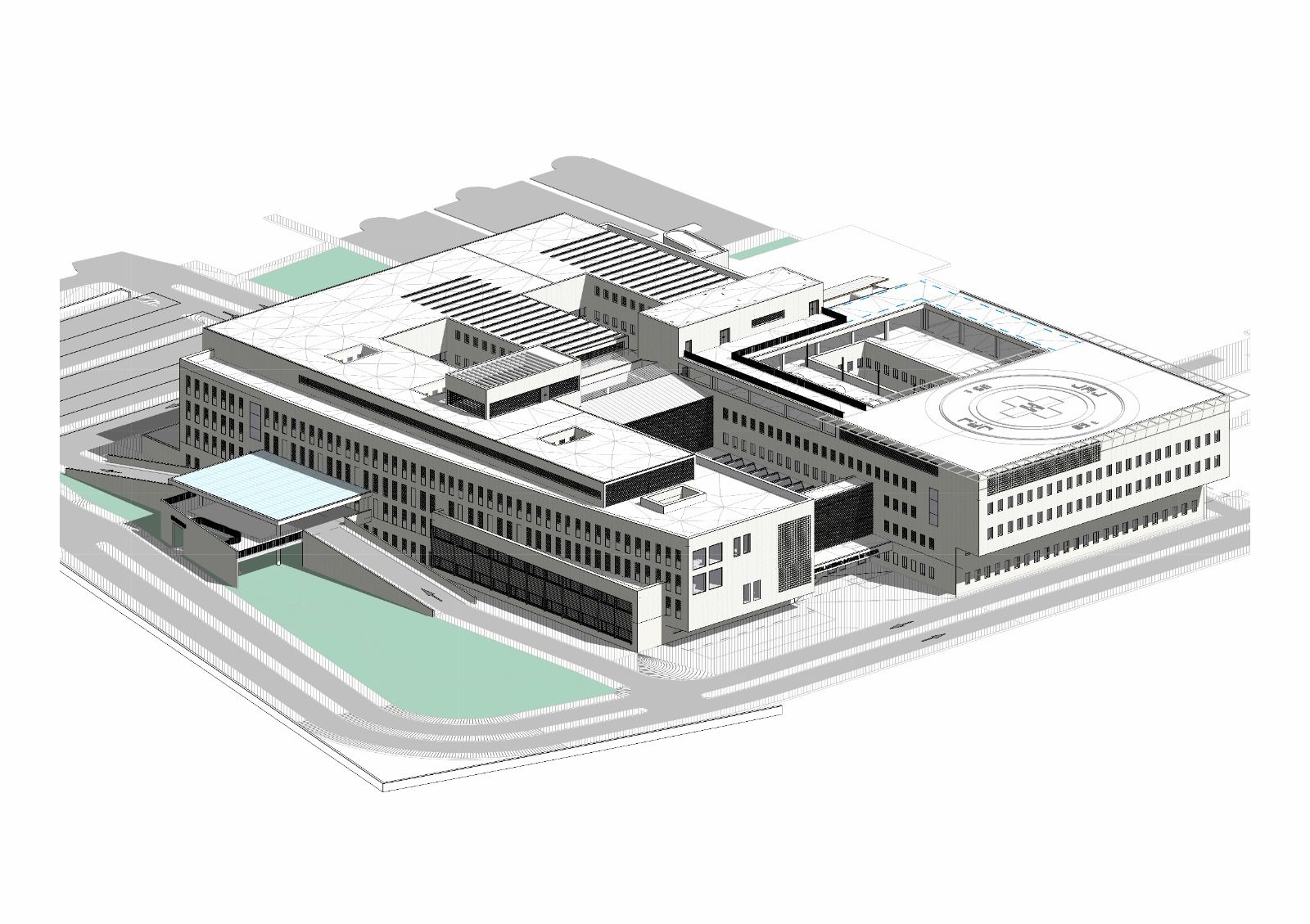 Recreación del edificio que albergará el hospital Materno Infantil de Huelva.