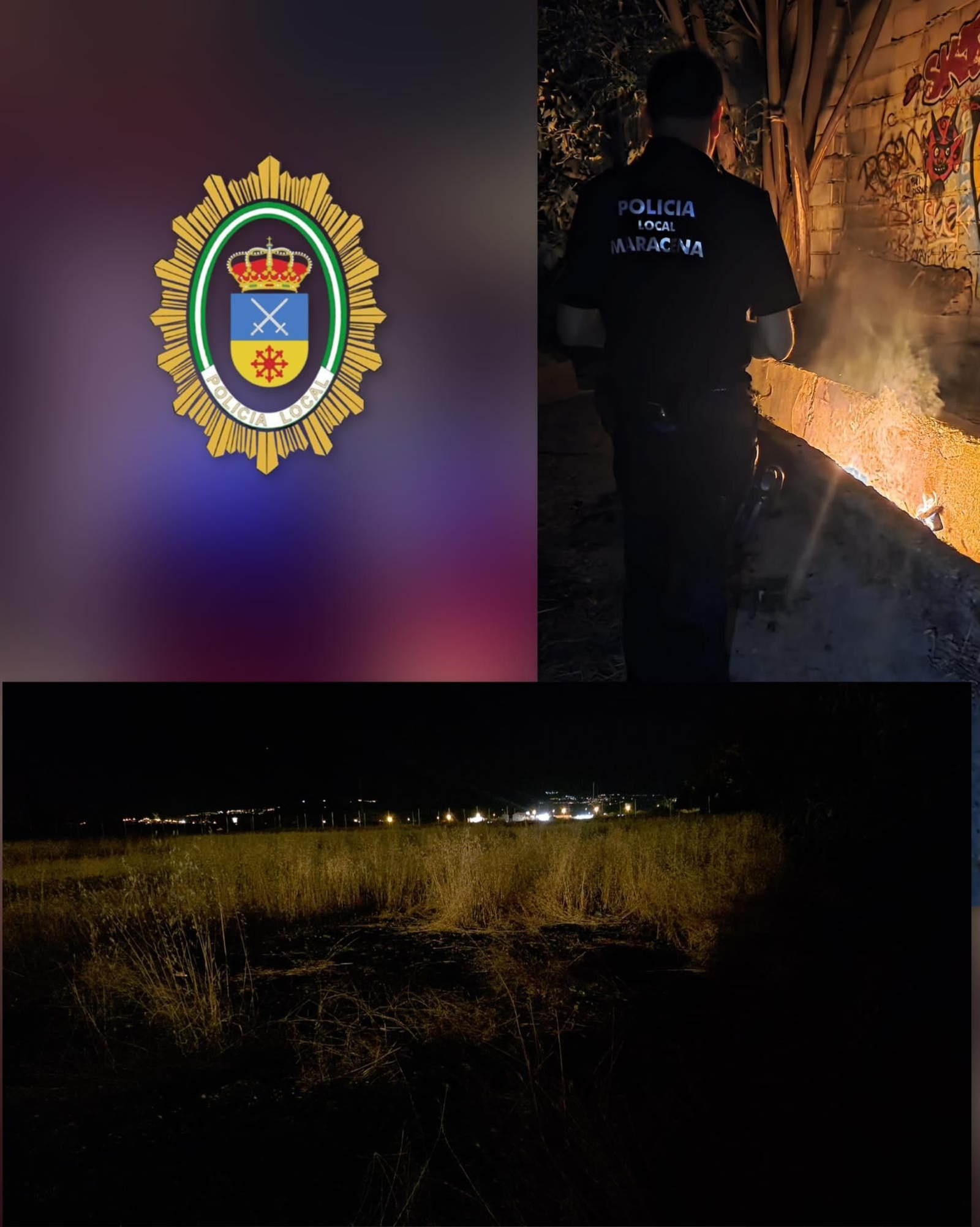 Imagen en redes de la actuación de la Policía Local de Maracena.