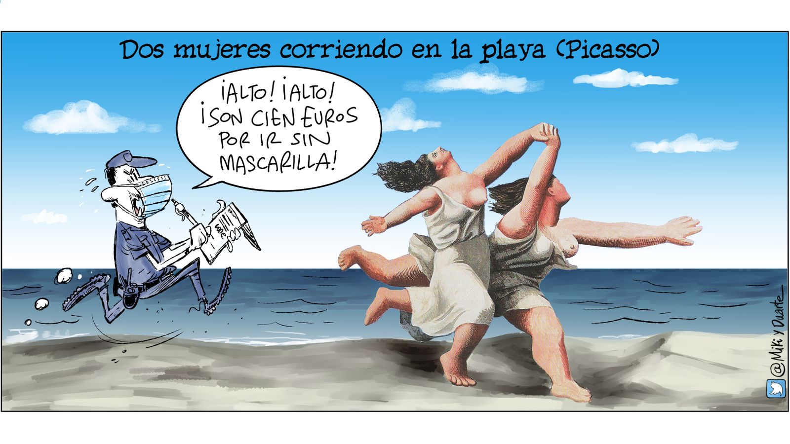 La mascarilla, también en la playa