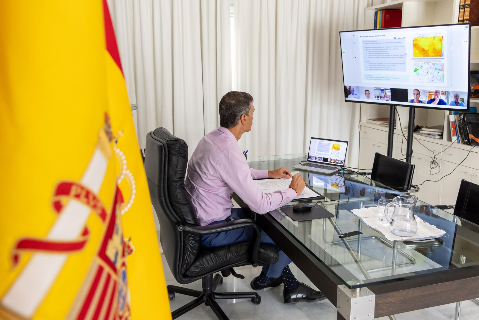 La reunión del CECOD (Comité Estatal de Coordinación y Dirección del Plan Estatal de Emergencias), que ha presidido, mediante videollamada, el presidente del Gobierno.