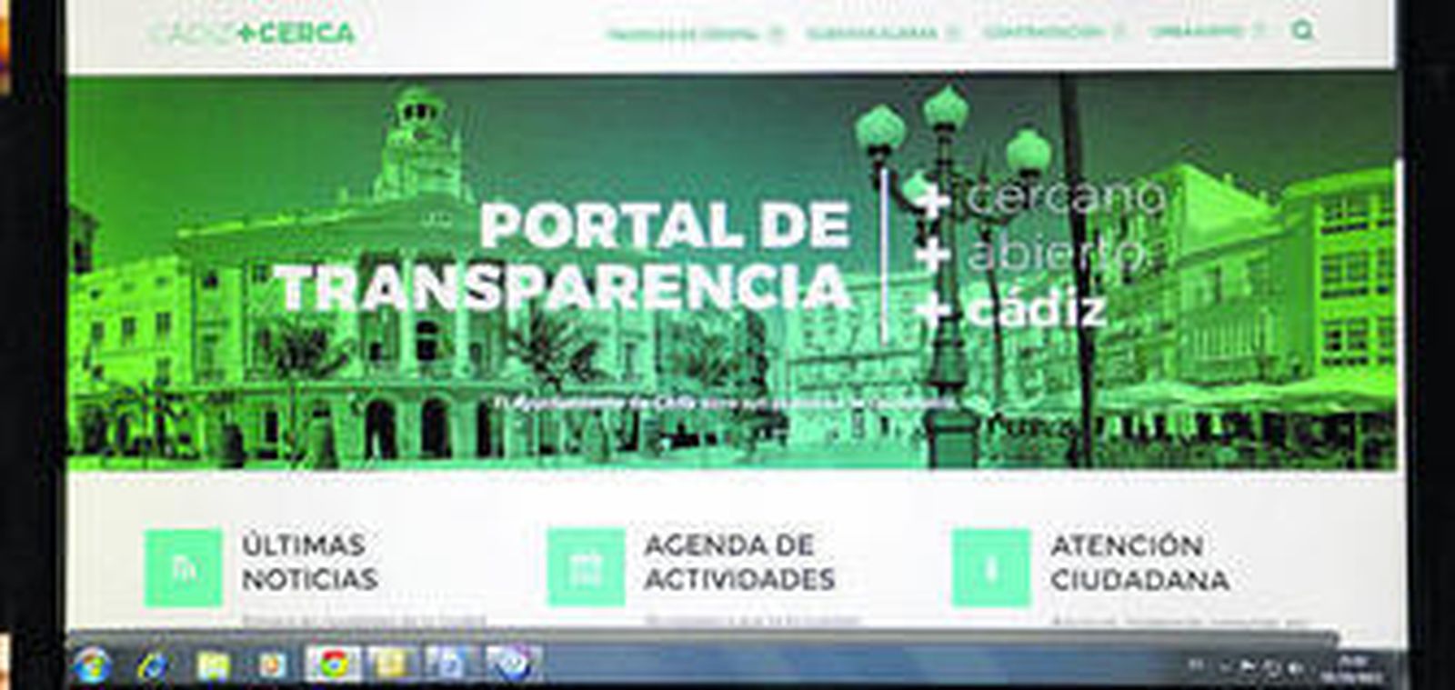 Portada del nuevo portal de transparencia presentado la pasada semana por el alcalde y que no ha estado exento de polémica.