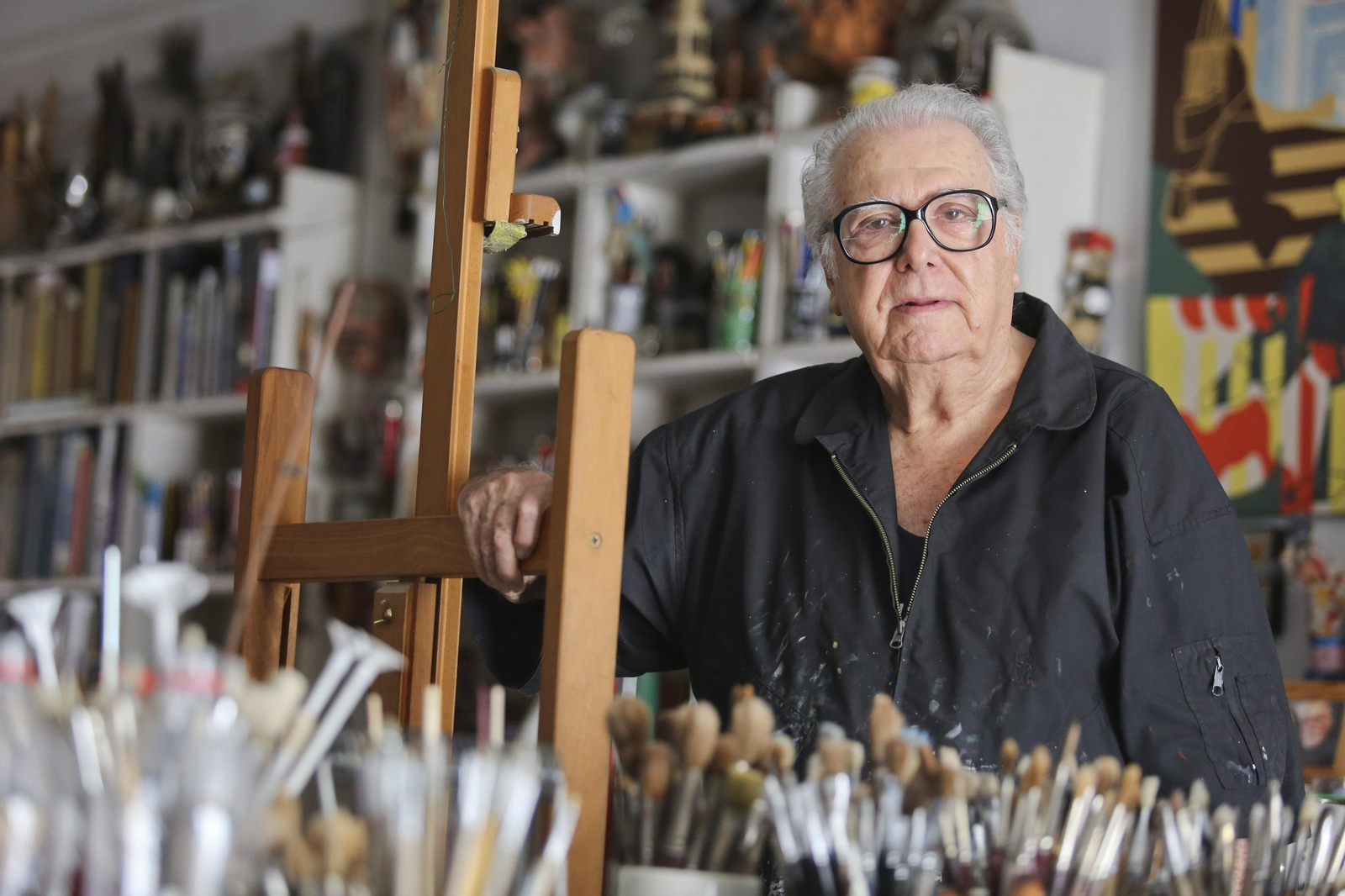 Eugenio Chicano, en su estudio, en una imagen del año pasado.