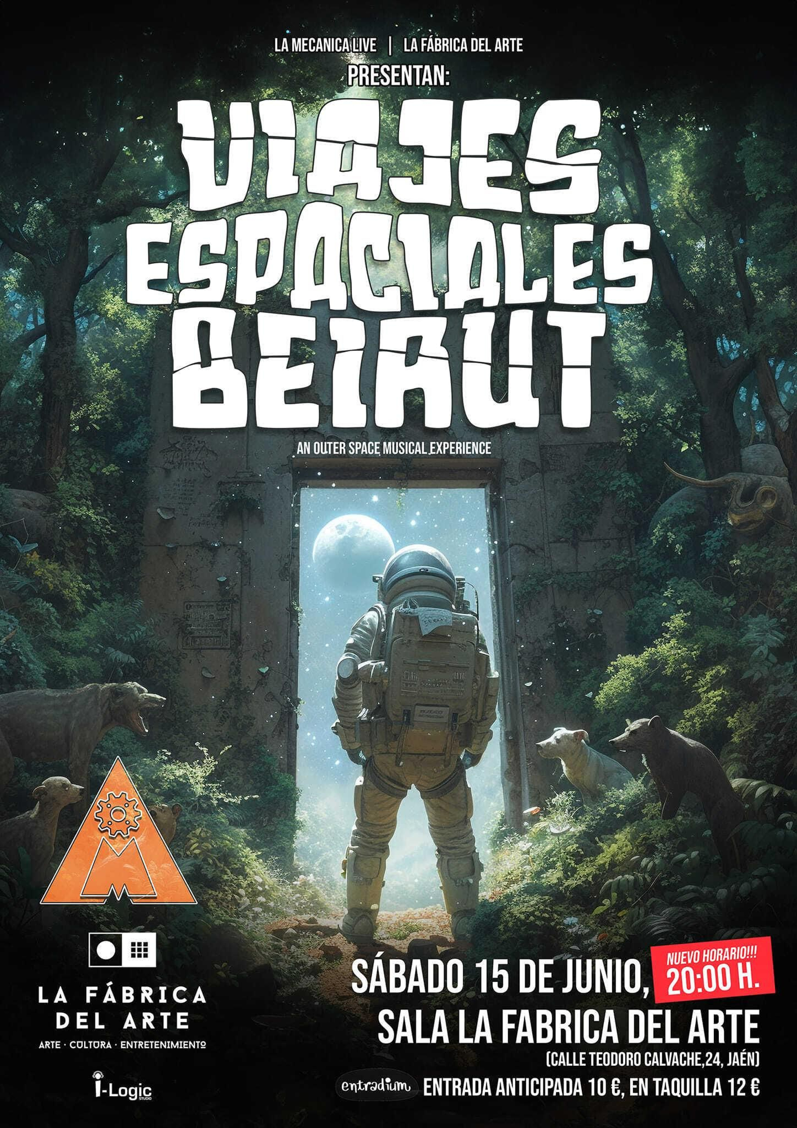 Cartel con el nuevo horario del concierto en Jaén.