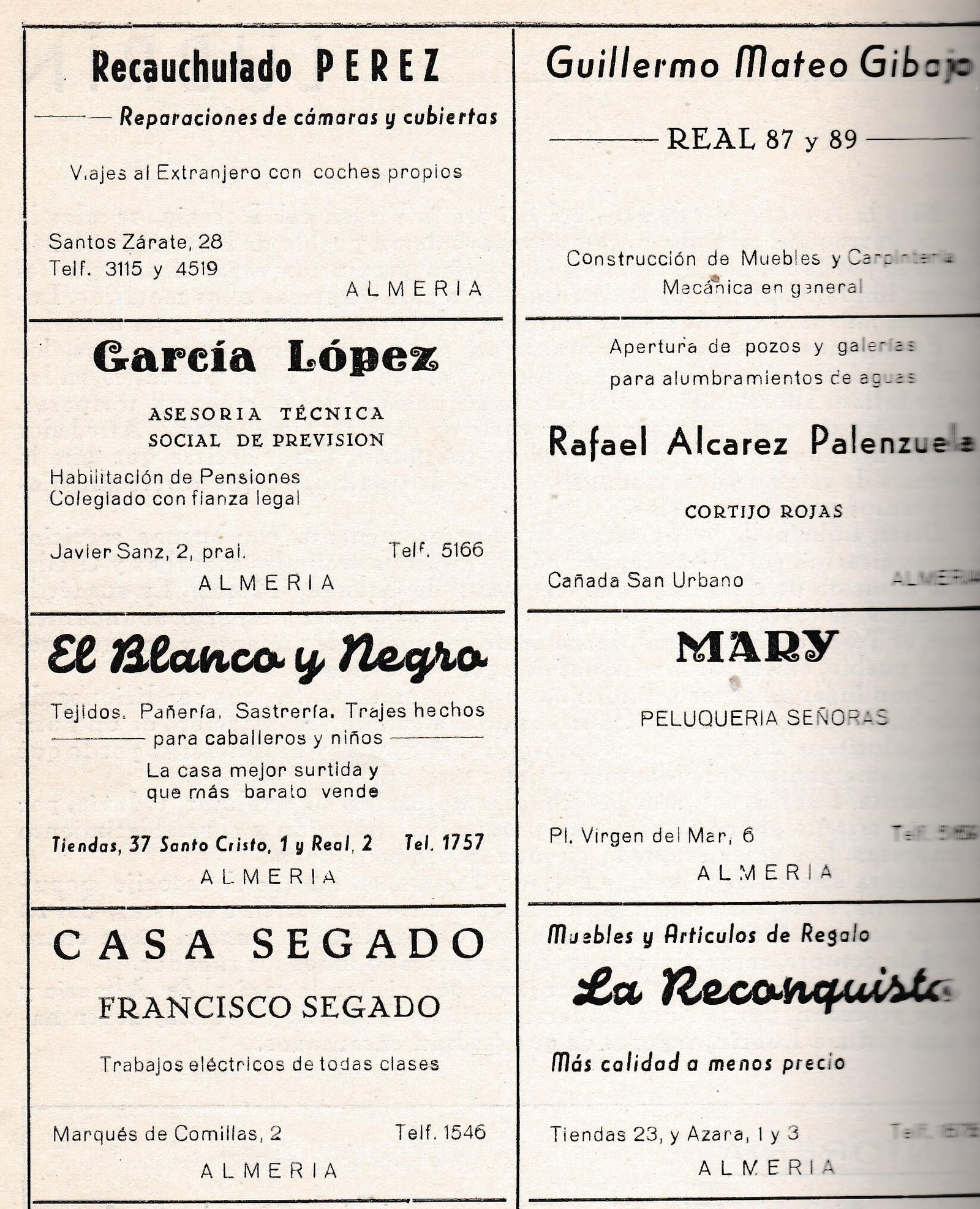 Anuncios de 1963 en la provincia