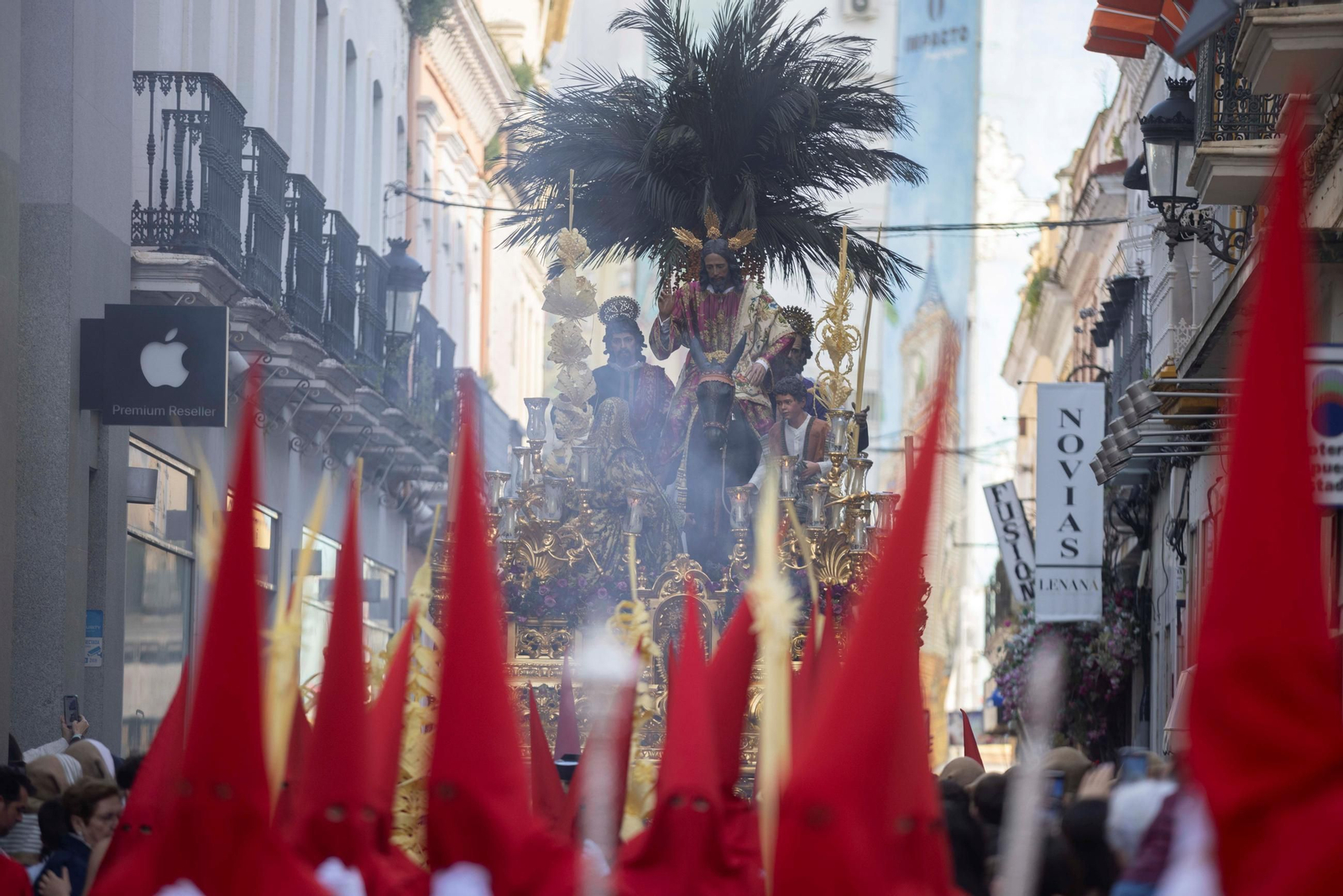 El Señor de la Entrada Triunfal en Jerusalén de la Borriquita en calle Bocas.
