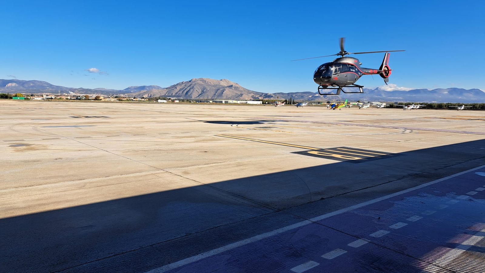 Llegada del helicóptero a Granada