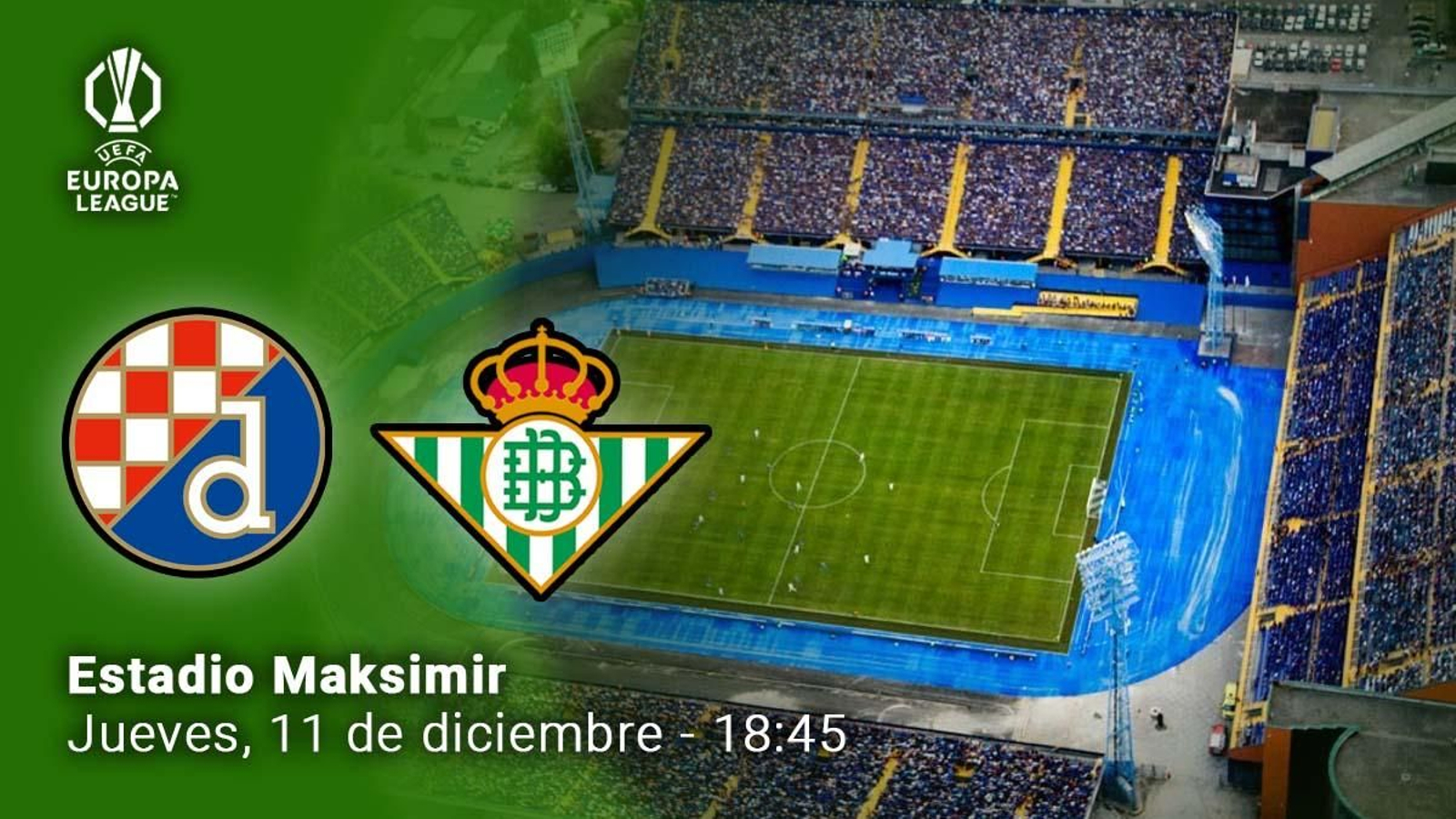 Cartel anunciador del encuentro en el Estadio Maksimir.