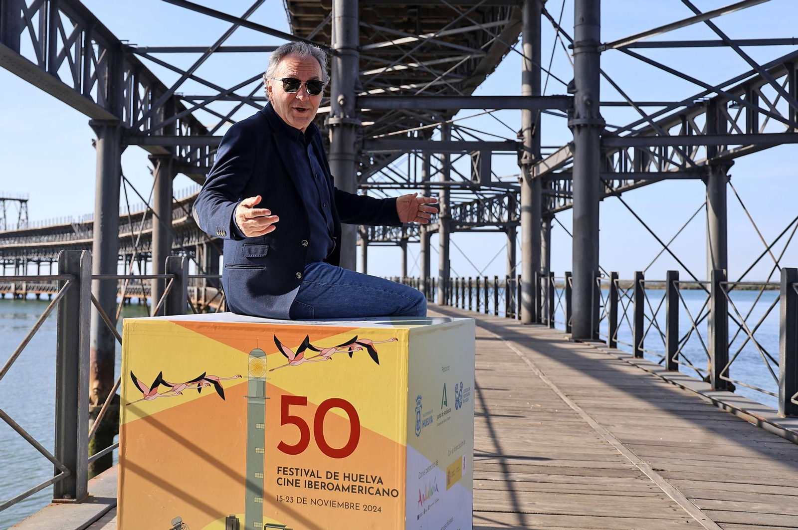 Encuentro y sesión de fotos con el actor José Coronado, Premio Ciudad de Huelva de la 50 edición del Festival de Huelva Cine Iberoamericano