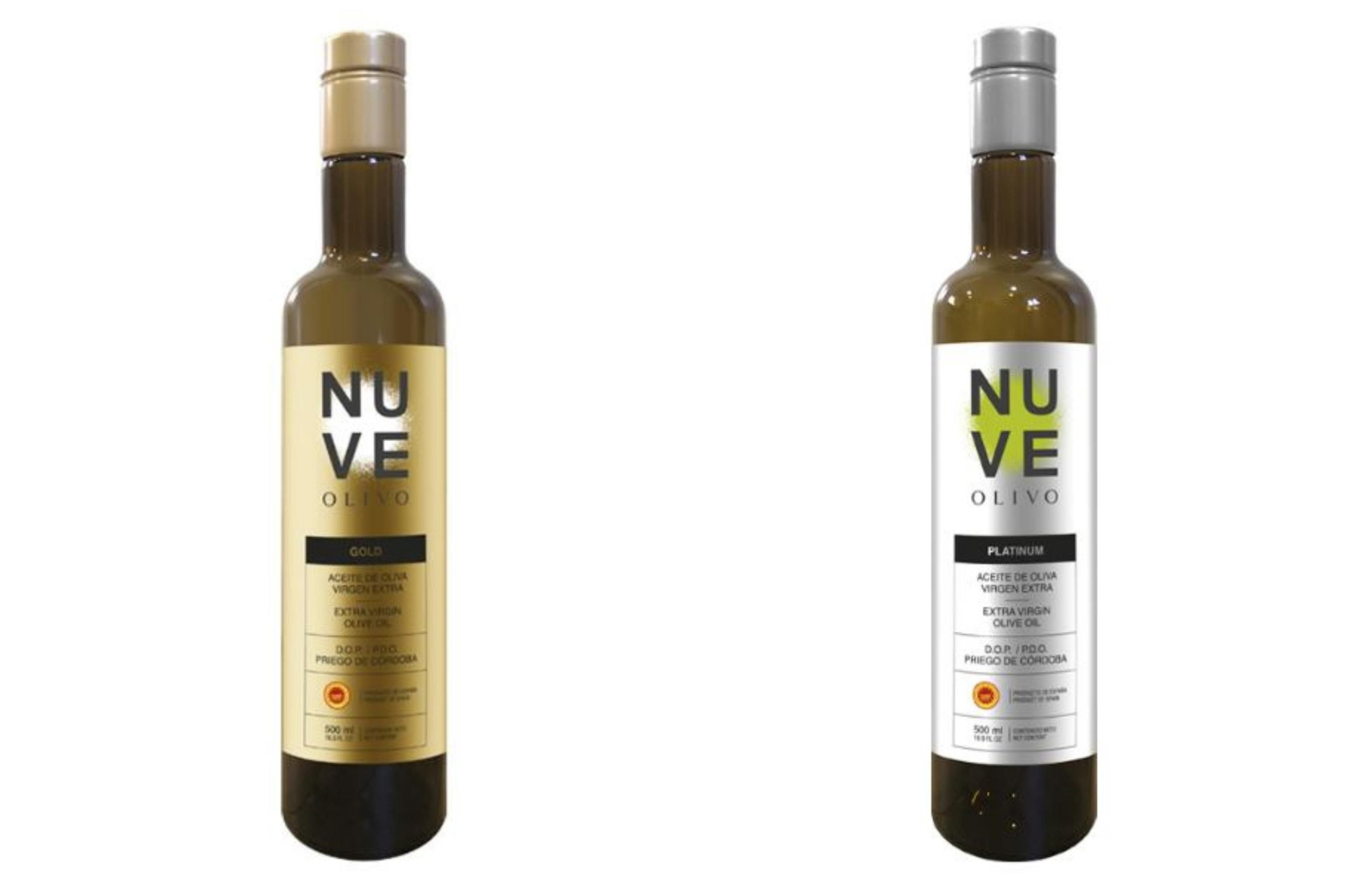 Botellas de Nuve Olivo.