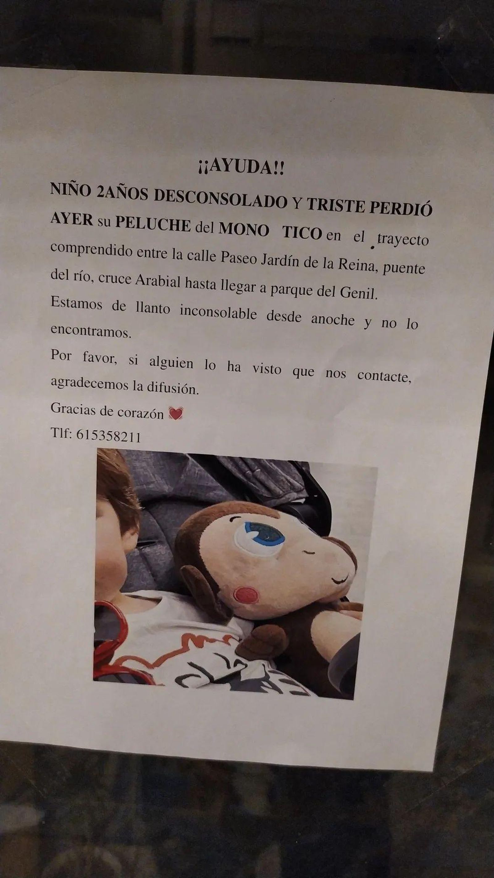 Las redes se vuelcan en Granada con un niño de dos años tras perder 'a su amigo'