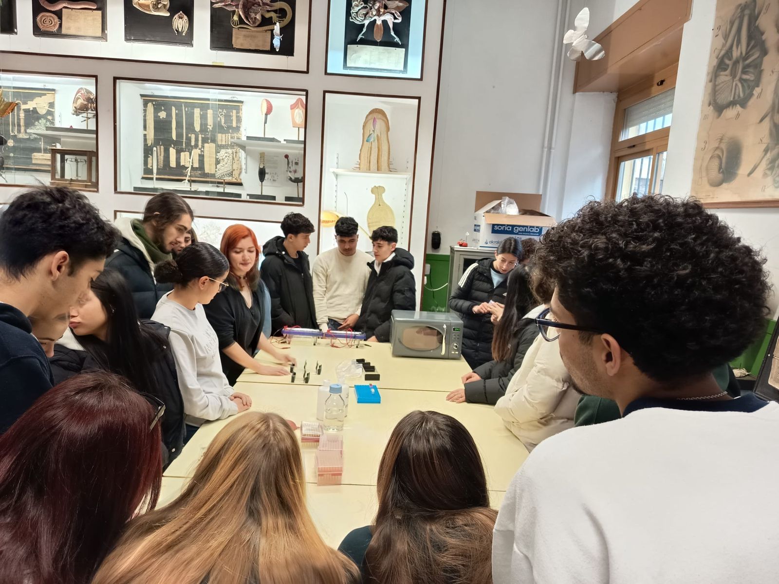 María Serrano explica cómo van a cotejar el ADN de las muestras en el aula de Biología del IES Ángel Ganivet.