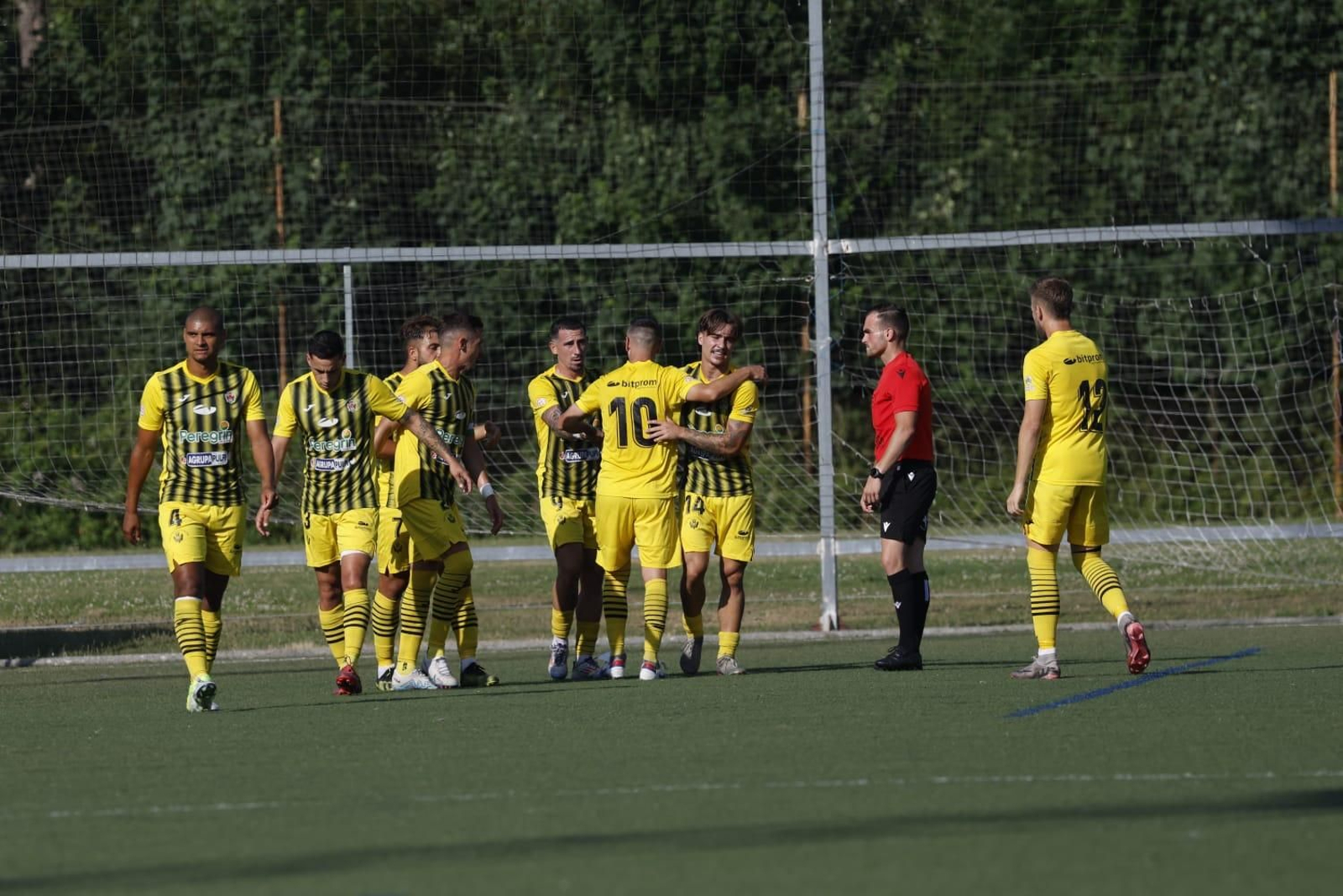 Los jugadores del conjunto almeriense celebran un gol el pasado curso durante la final del play off frente a la Sarriana.