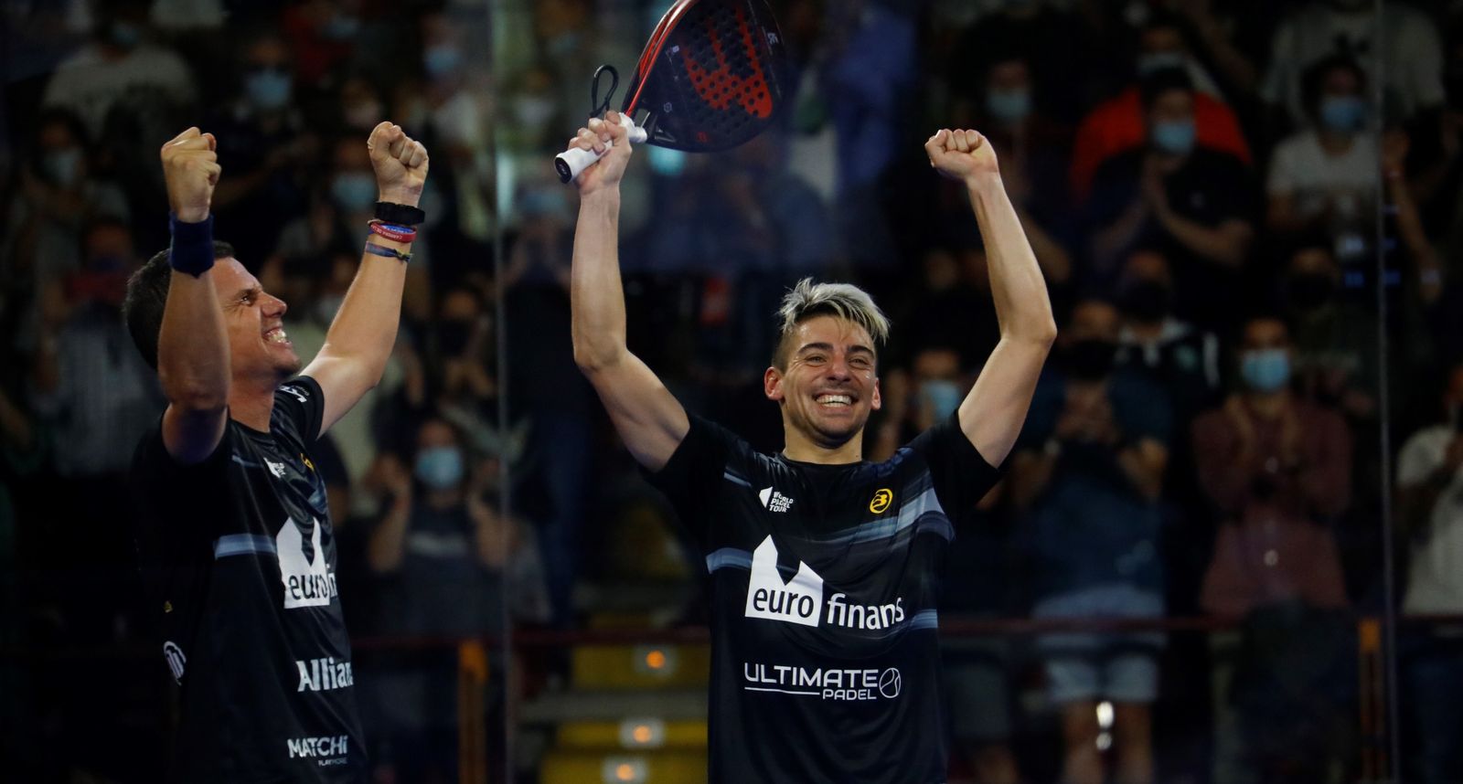 Paquito Navarro y Martín di Nenno celebran su triunfo en el Córdoba Open.