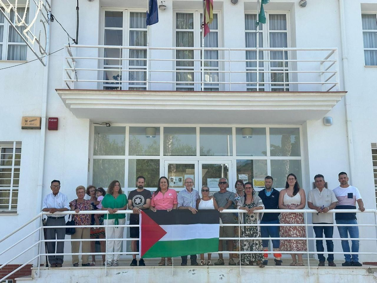 La bandera de Palestina en Benamargosa. La bandera de Palestina en Benamargosa.