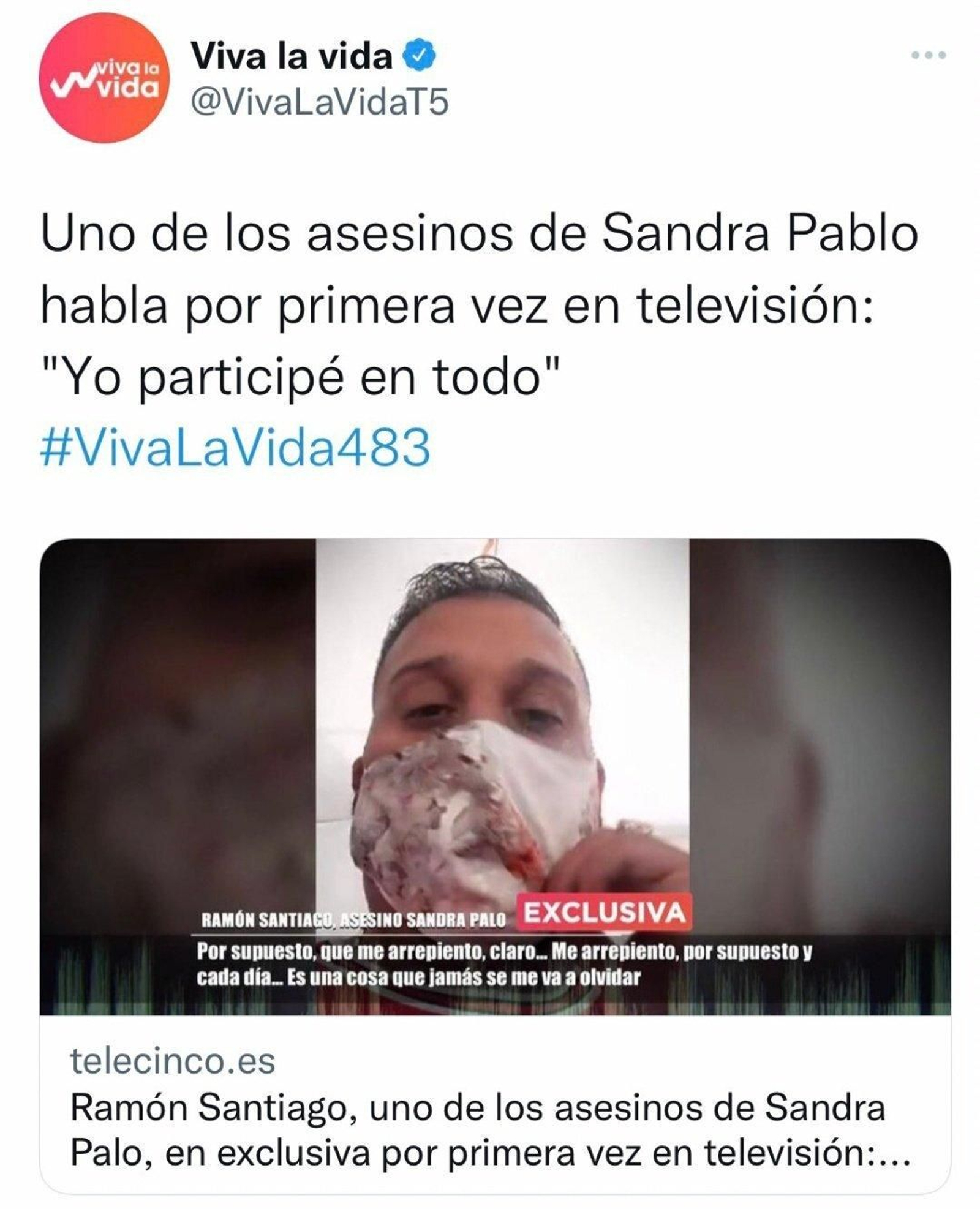 Anuncio de la entrevista de Ramón Santiago en 'Viva la Vida'