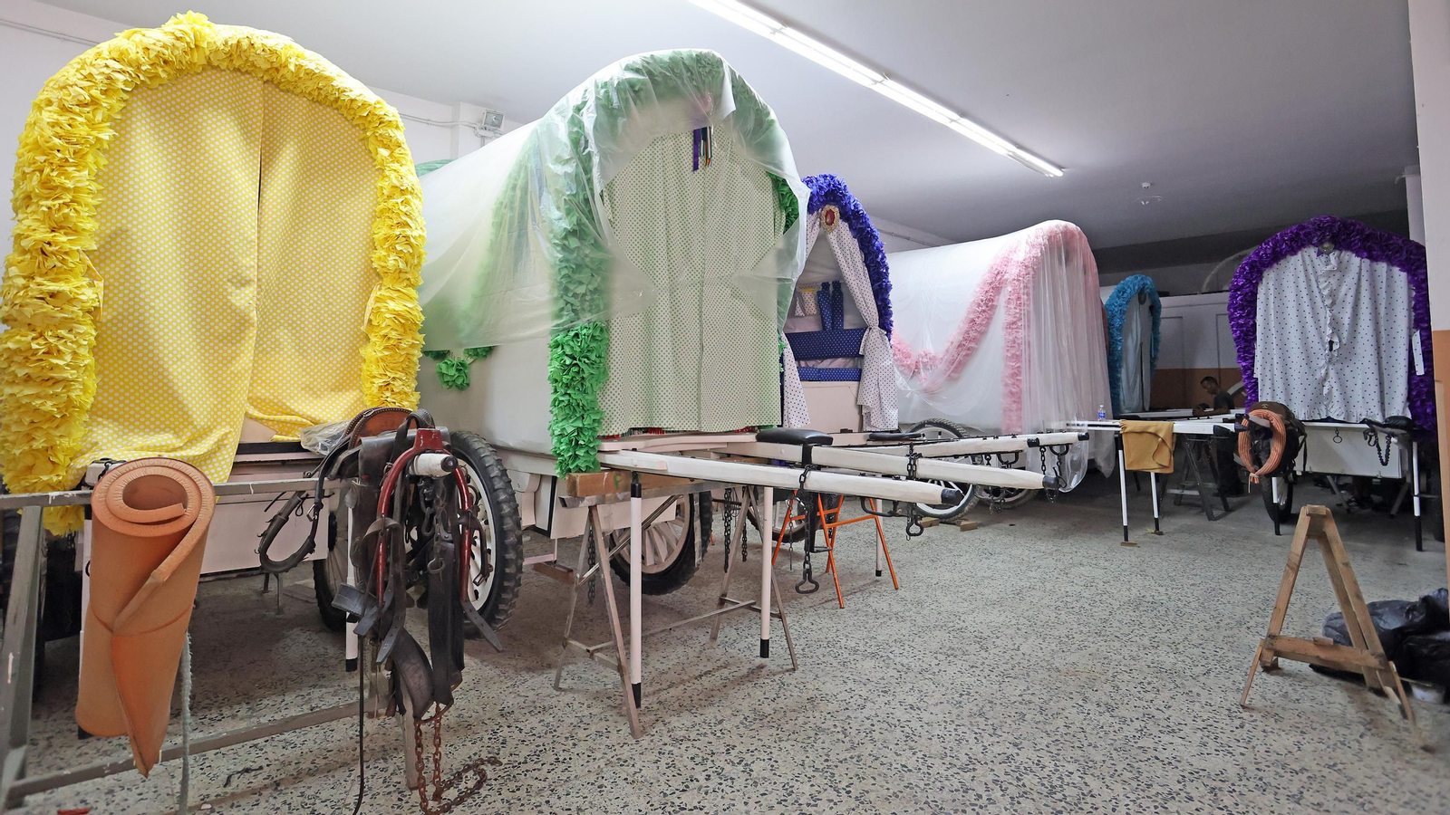 Últimos preparativos de la Hermandad del Rocio de Jerez