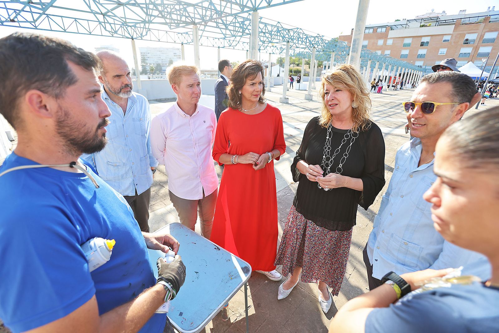 Imágenes de la muestra de arte urbano en la Plaza del Titan de Huelva