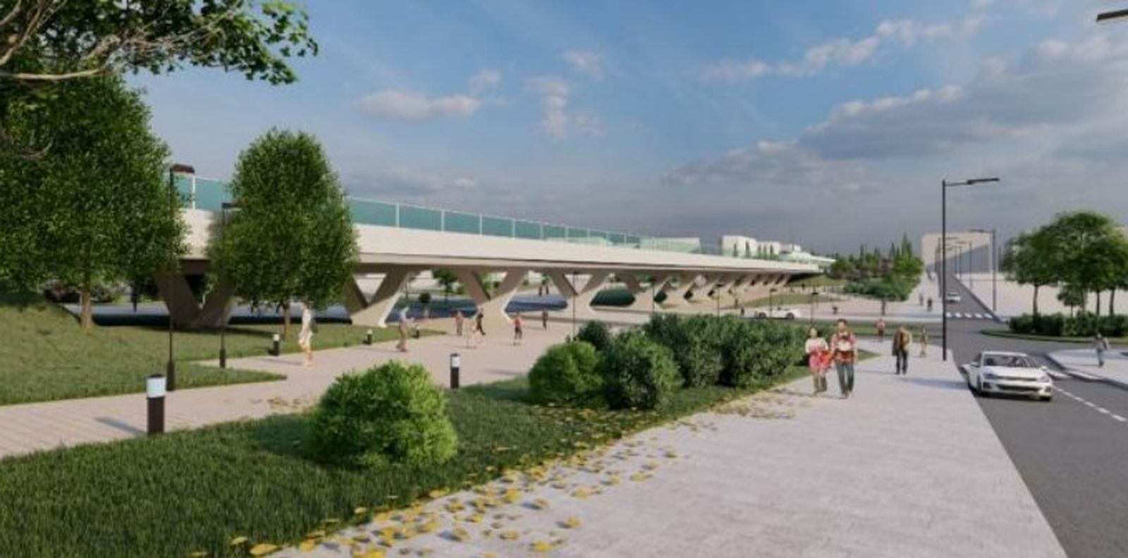 La propuesta de integración en Granada cuenta con largos viaductos para conectar los barrios