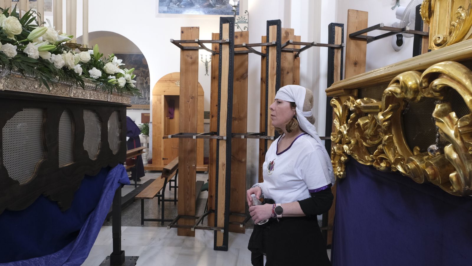 La procesión del Encuentro por las calles de Almería, en imágenes