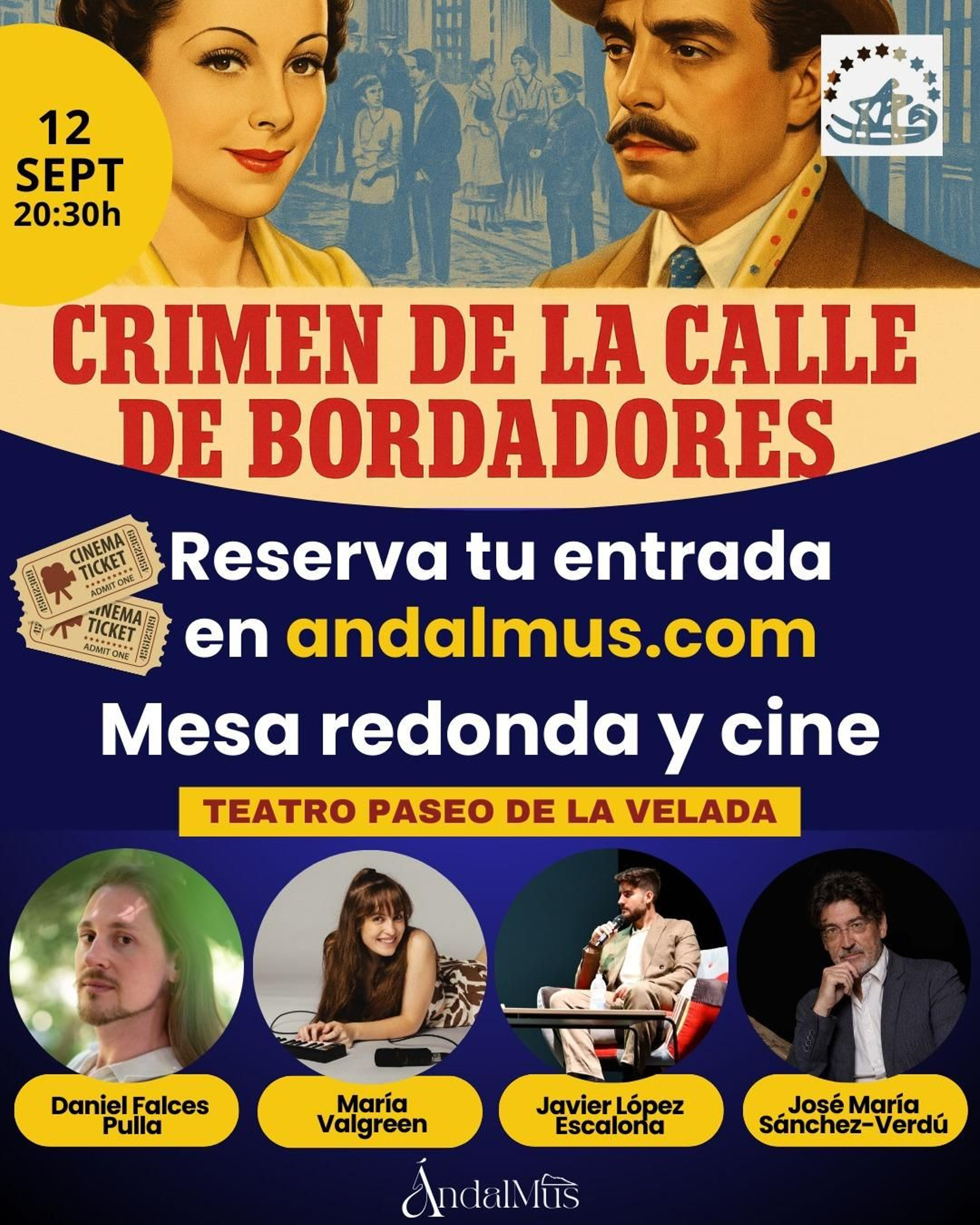 Cartel del evento de cine.