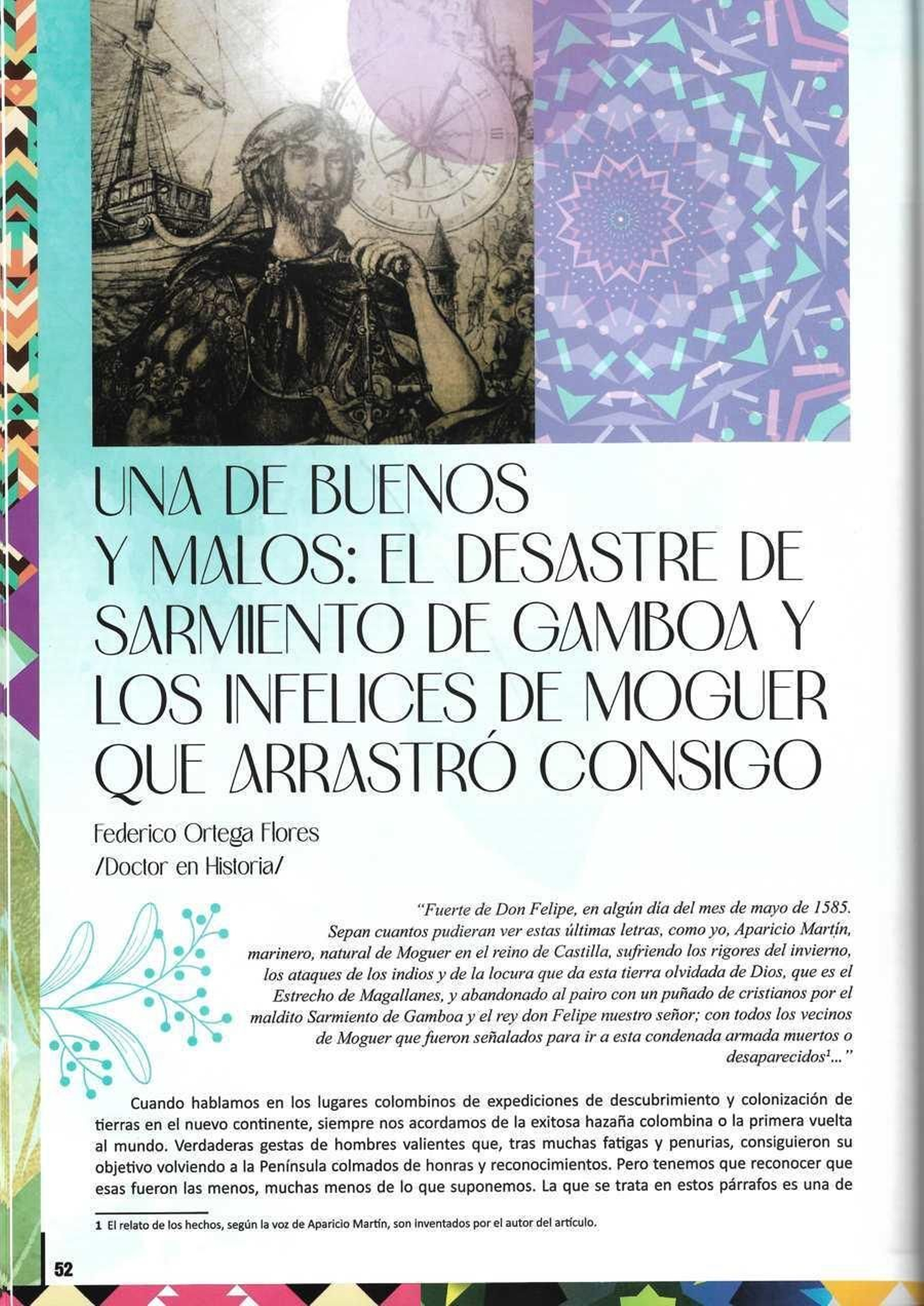 Artículo histórico sobre el desastre de Sarmiento de Gamboa.
