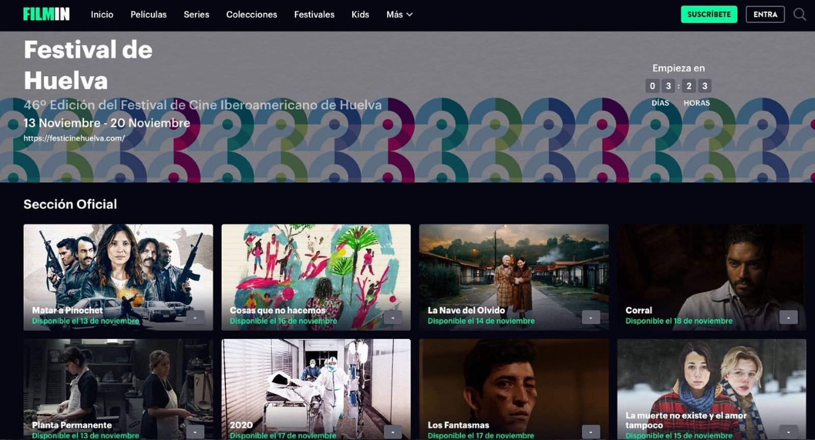 Filmin fue clave para que el certamen onubense pudiera seguirse on line.