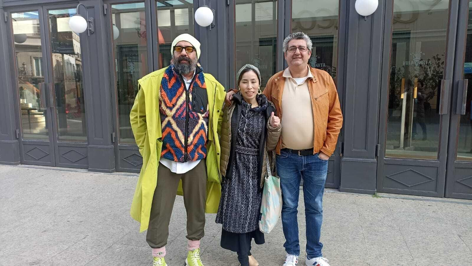 Yuka Imaeda, junto a Juan de la Morena y Chano Carrasco.