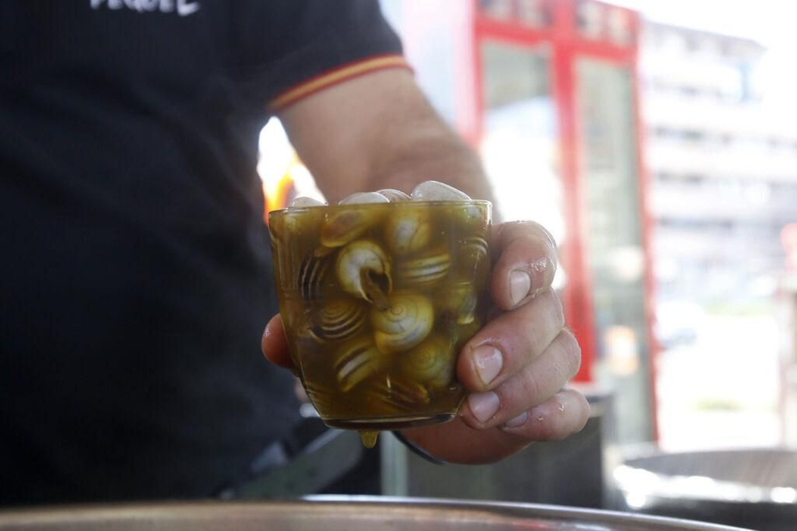 Un vaso de caracoles.