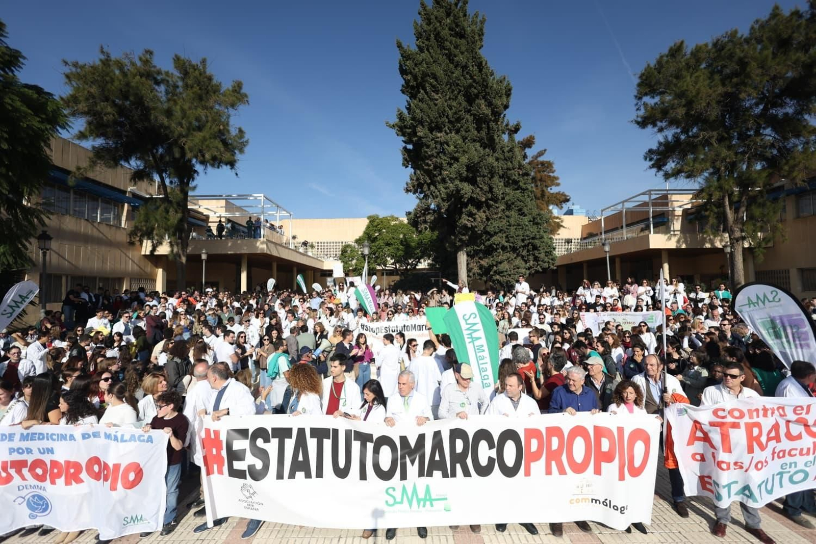 Movilización de los médicos en la concentraciones de diciembre en Málaga.