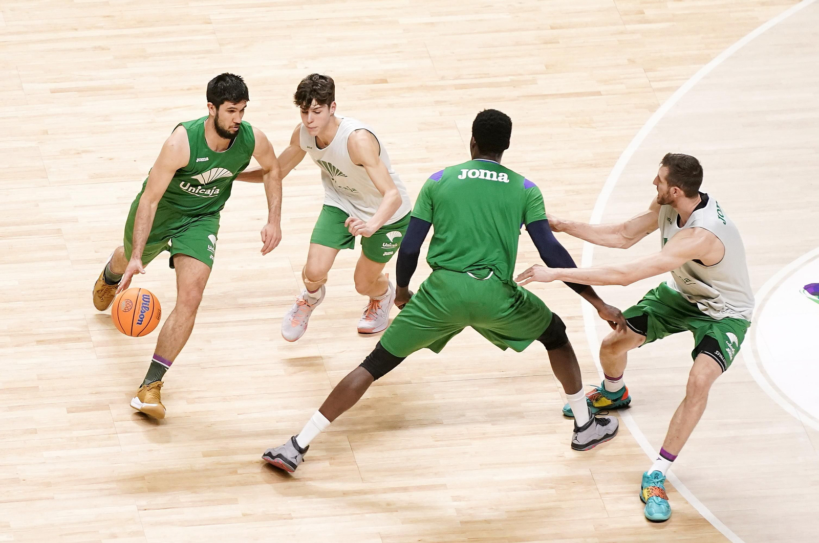 Las fotos del entrenamiento del Unicaja antes del partido ante el Cluj