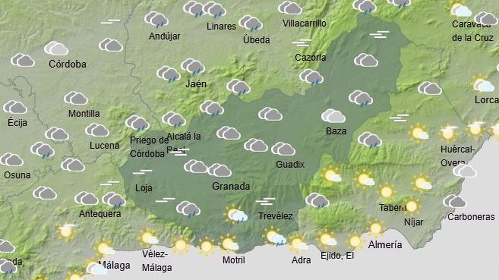 El Tiempo en Granada el 26 de enero de 2025