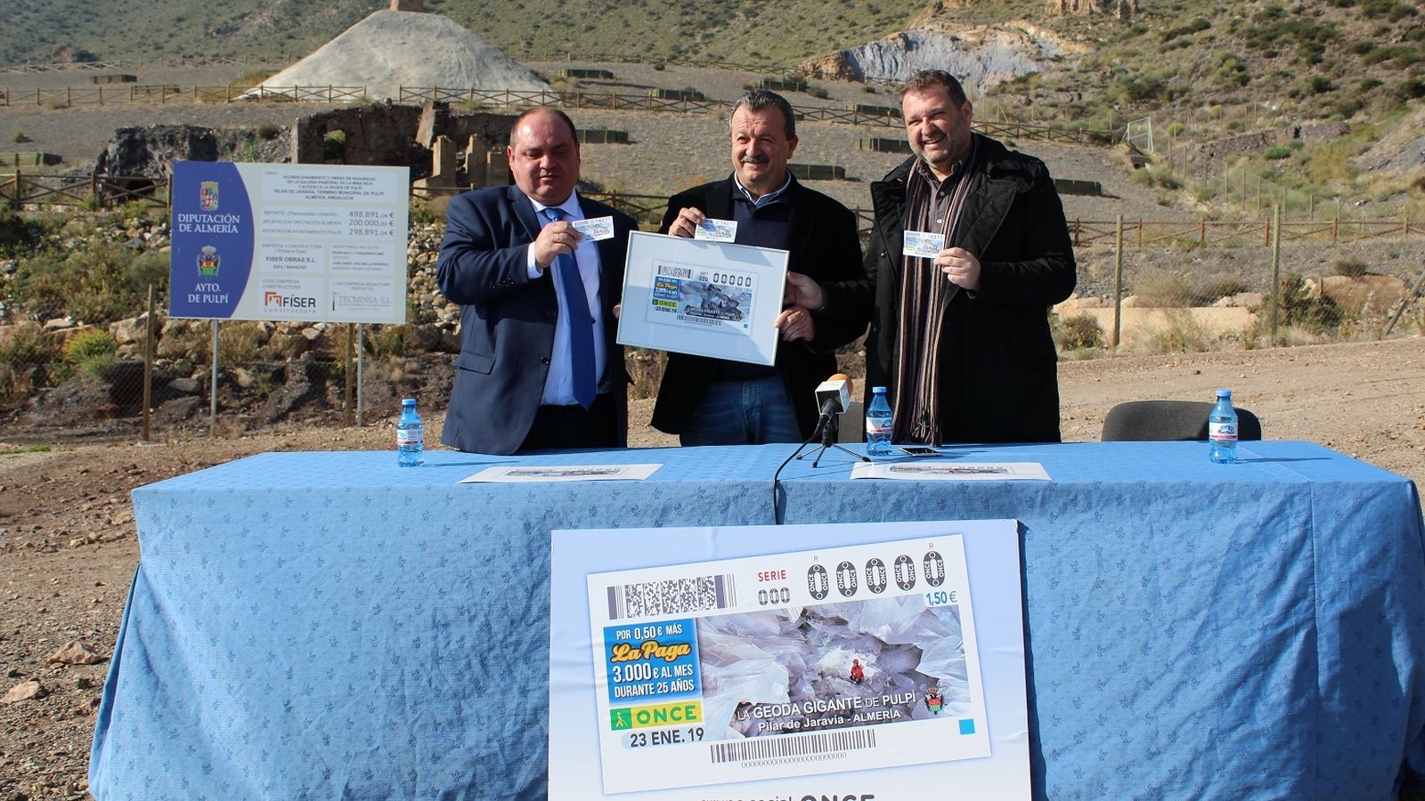 Presentación del cupón de la Geoda Gigante de Pulpí.