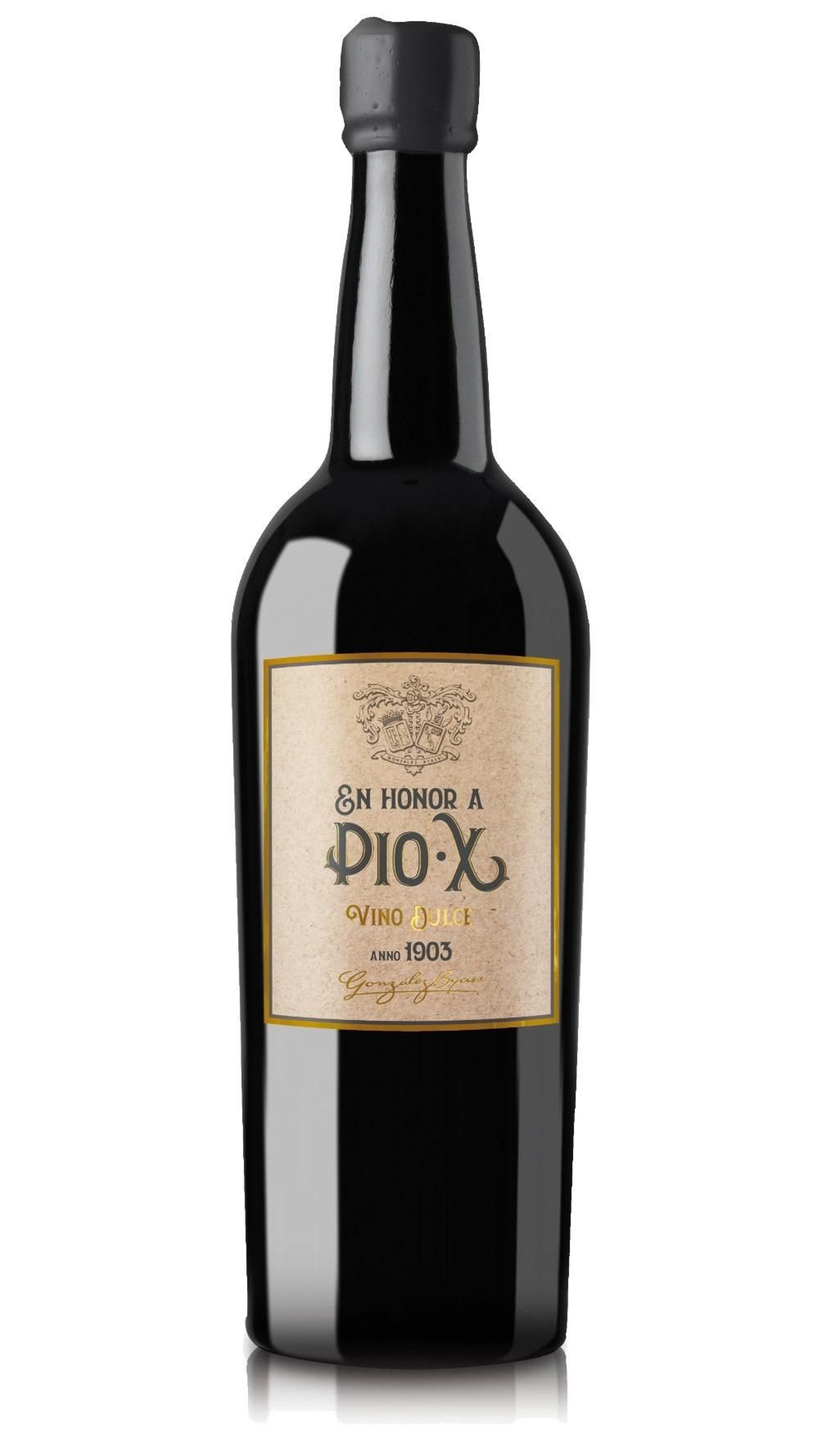Botella de Pio X Vino Dulce 1903.