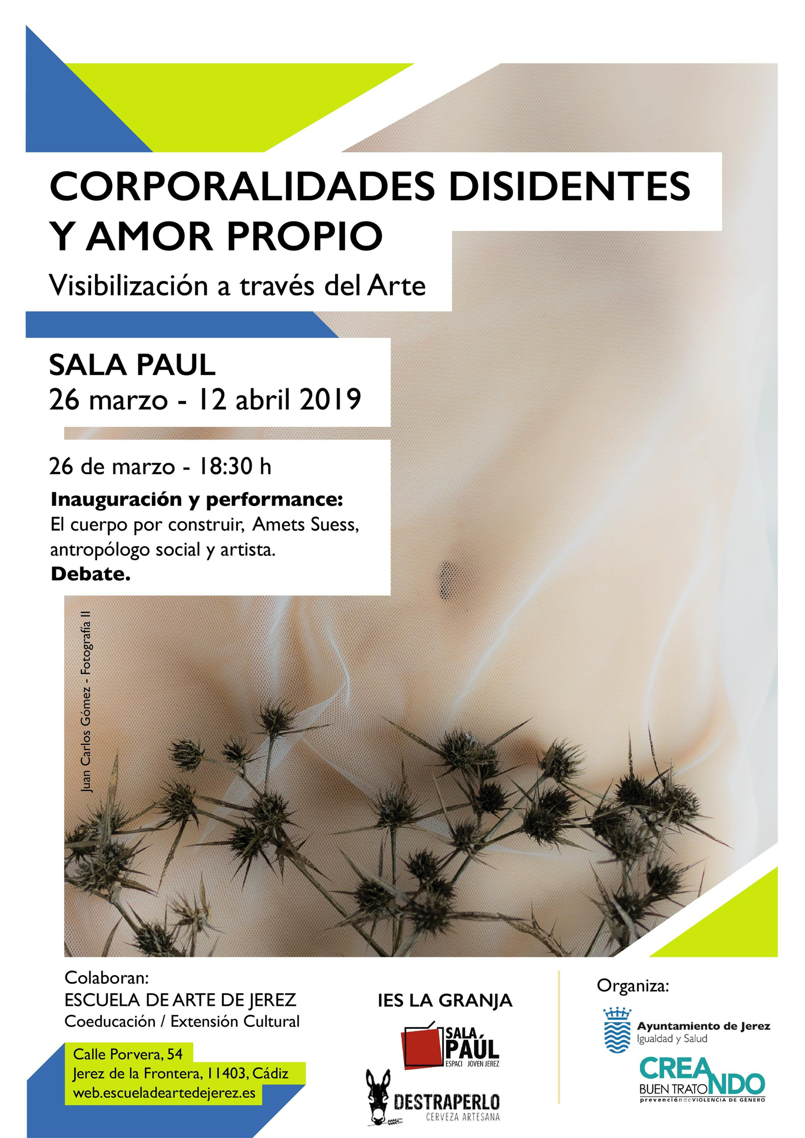 Cartel de la exposición y de los actos de inauguración.