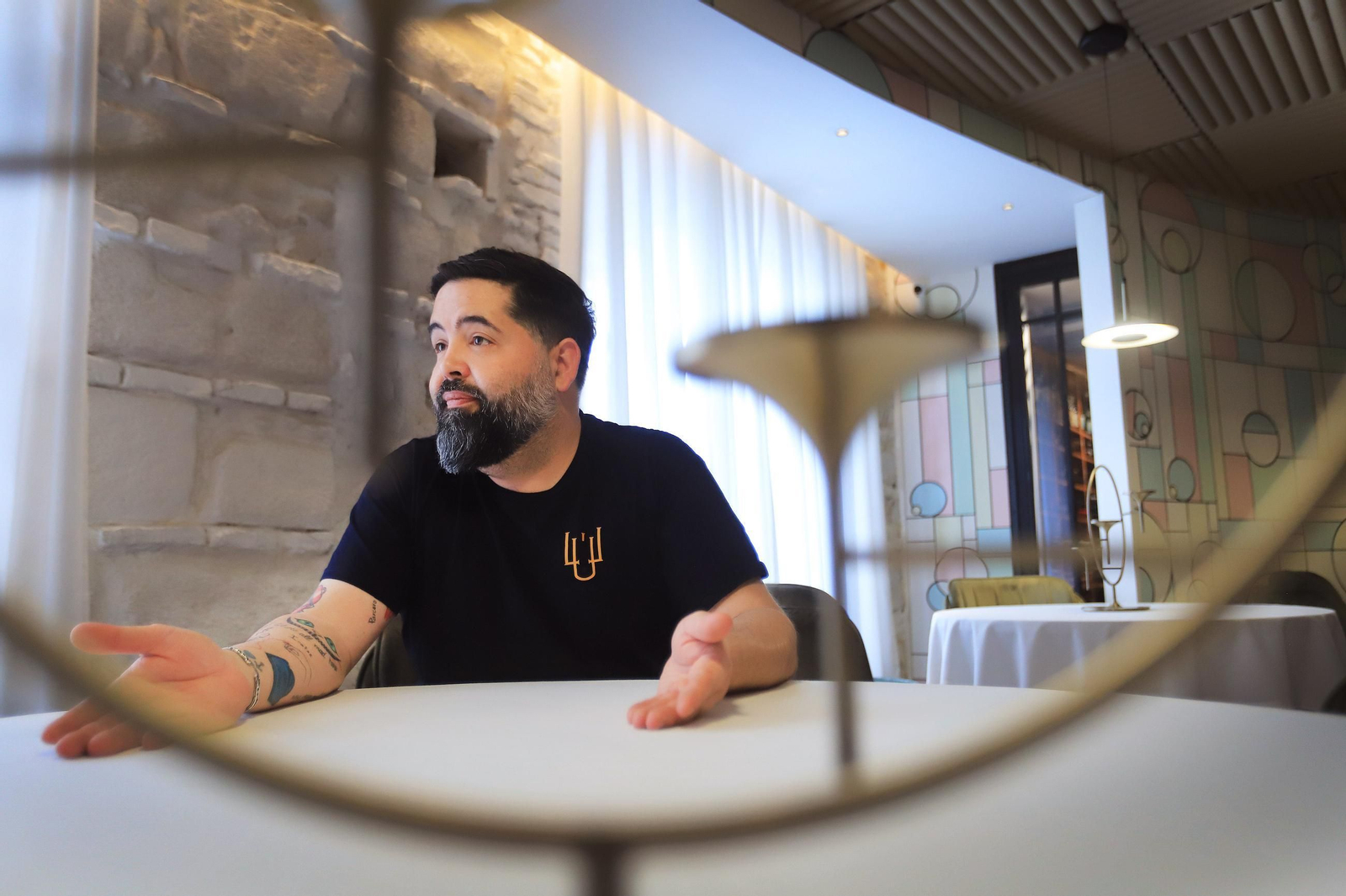 El chef jerezano, durante la entrevista en su restaurante. El chef jerezano, durante la entrevista en su restaurante.