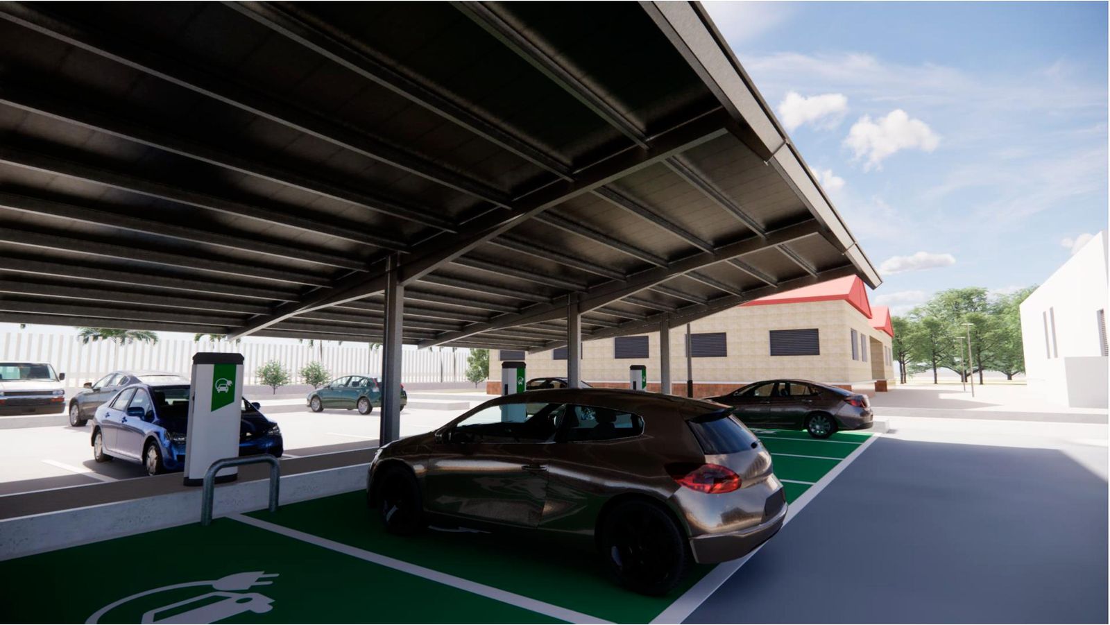 Así quedará el Campus del Carmen de la Universidad de Huelva tras la instalación de las placas solares