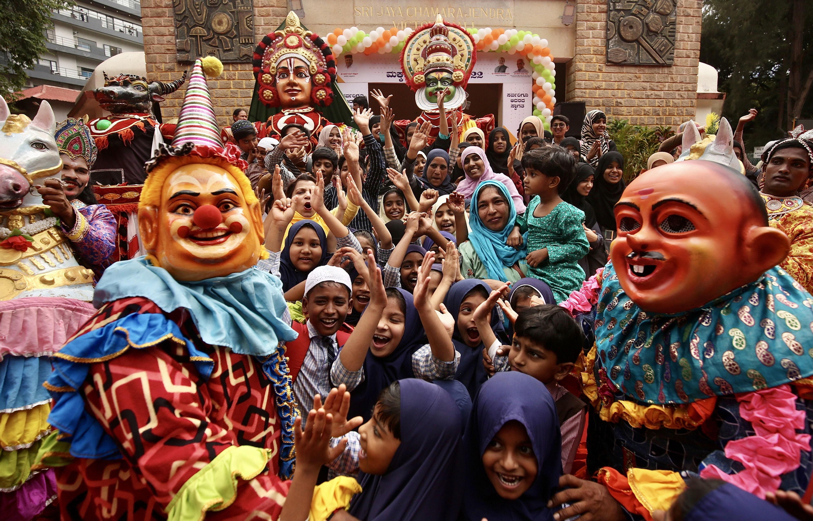 Celebración del Día del Niño en Bangalore, la India.