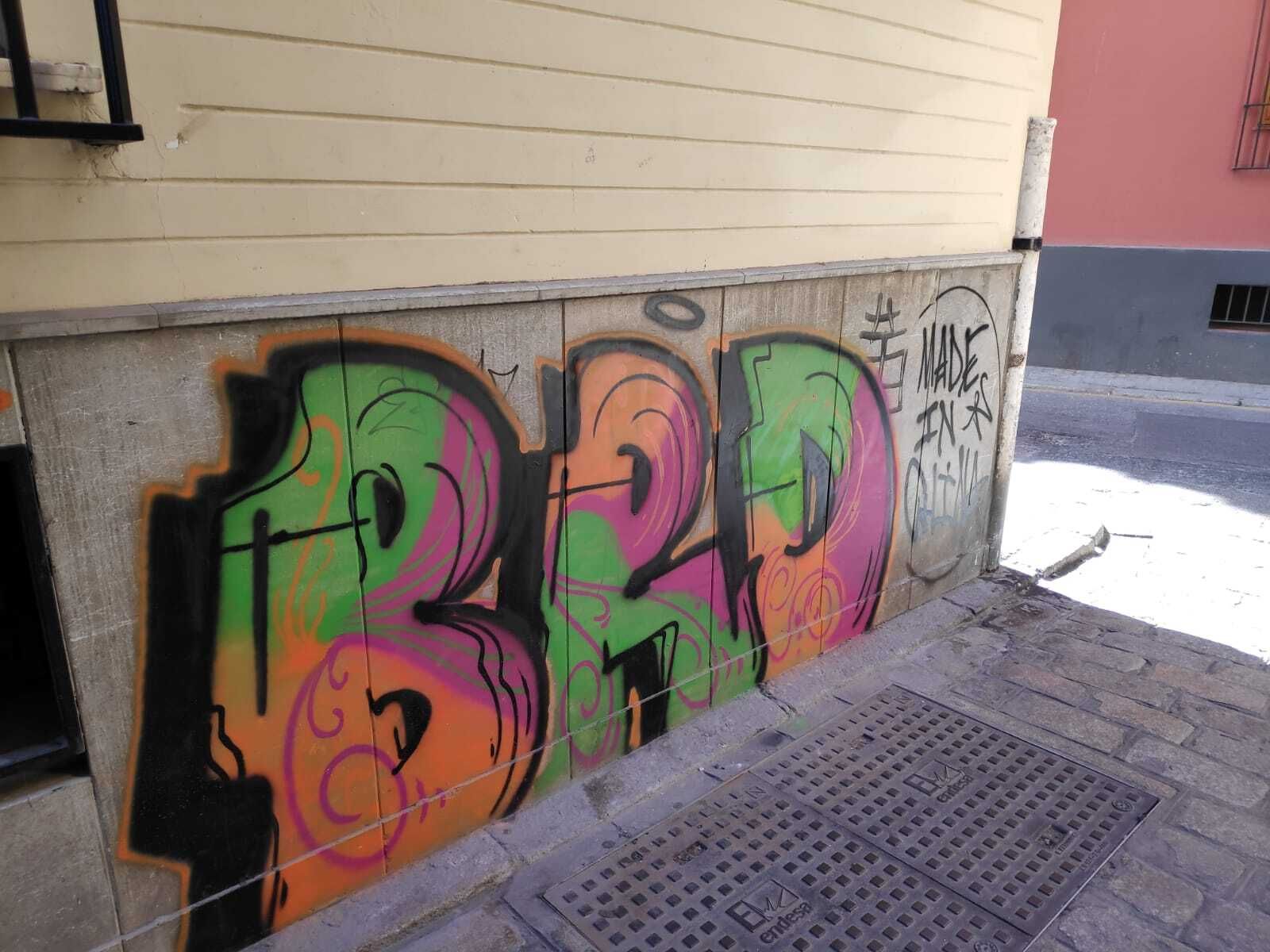 El PP denuncia la "degradación de un casco histórico, inundado de pintadas"