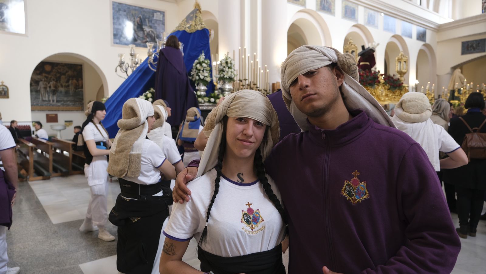 La procesión del Encuentro por las calles de Almería, en imágenes