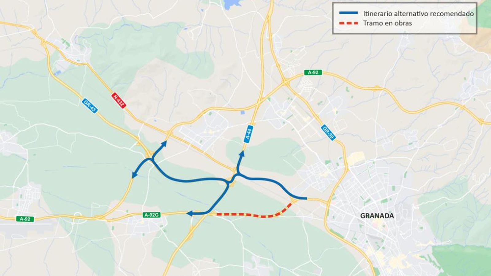 Plano de los desvíos.